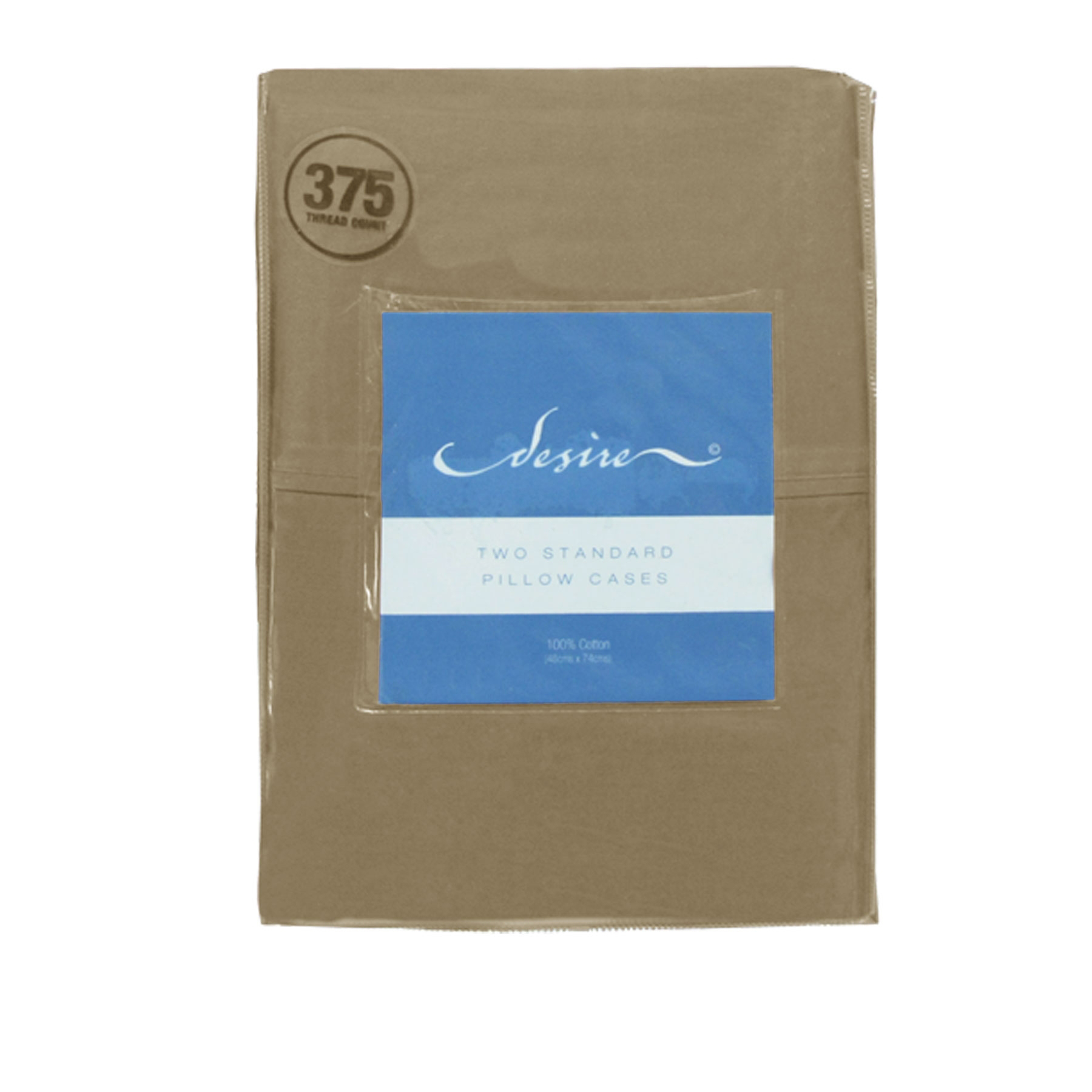 V442-ABR-PILLOWC-375TCCOTTON-LATTE-ST-96433-00 Pair of Cotton Standard Pillowcases 375TC Latte - Image 1