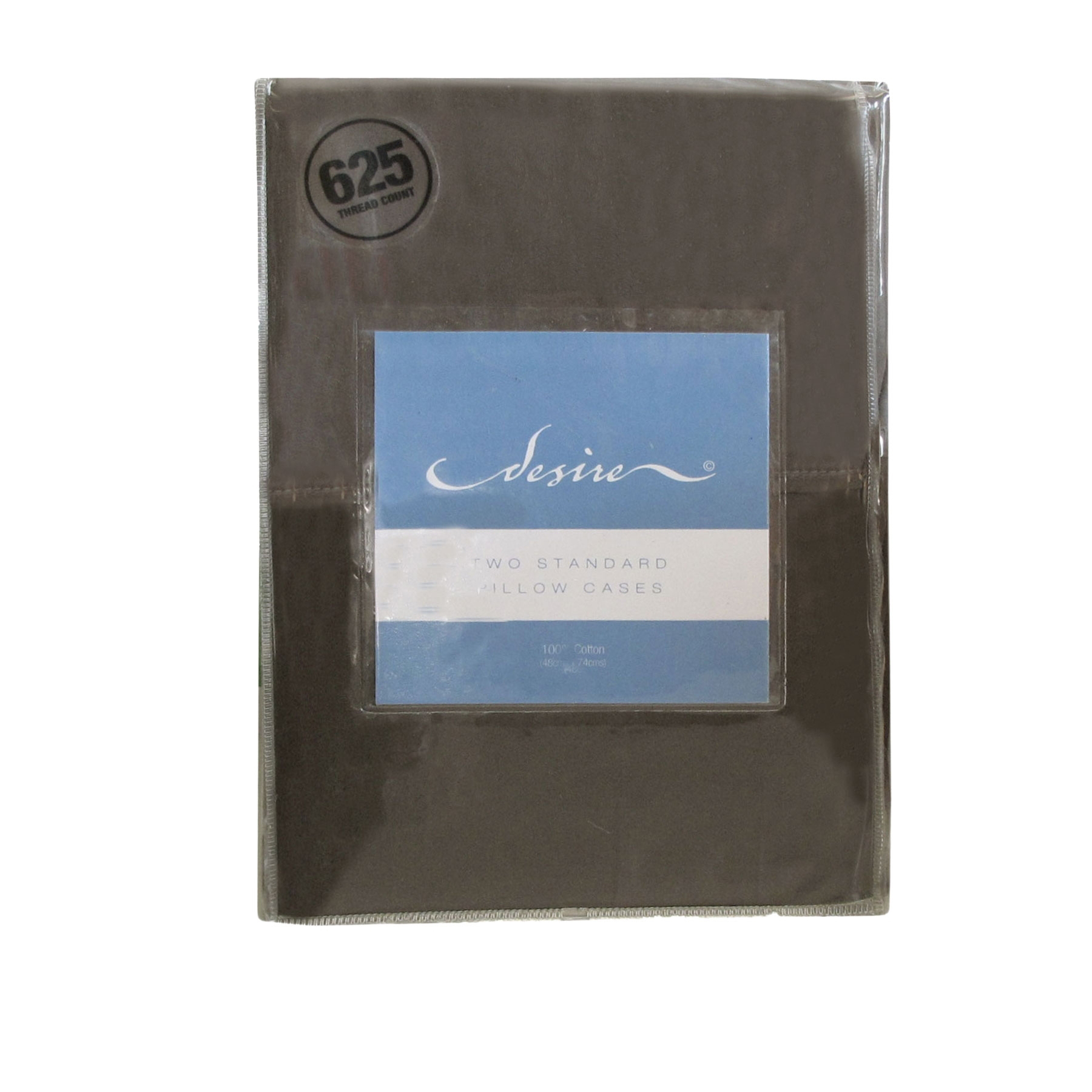 V442-ABR-PILLOWC-625TCCOTTON-DARKBROWN-ST-96342-00 Pair of Cotton Standard Pillowcases 500TC Dark Brown - Image 1