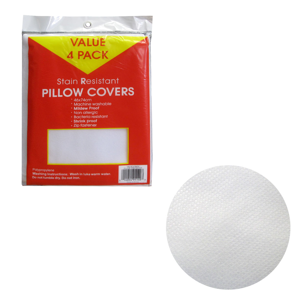 V442-ABR-PILLOWP-STAINRESISTANT-WHITE-ST-97290-00 Pack of 4 Stain Resistant Pillow Protectors - Image 1