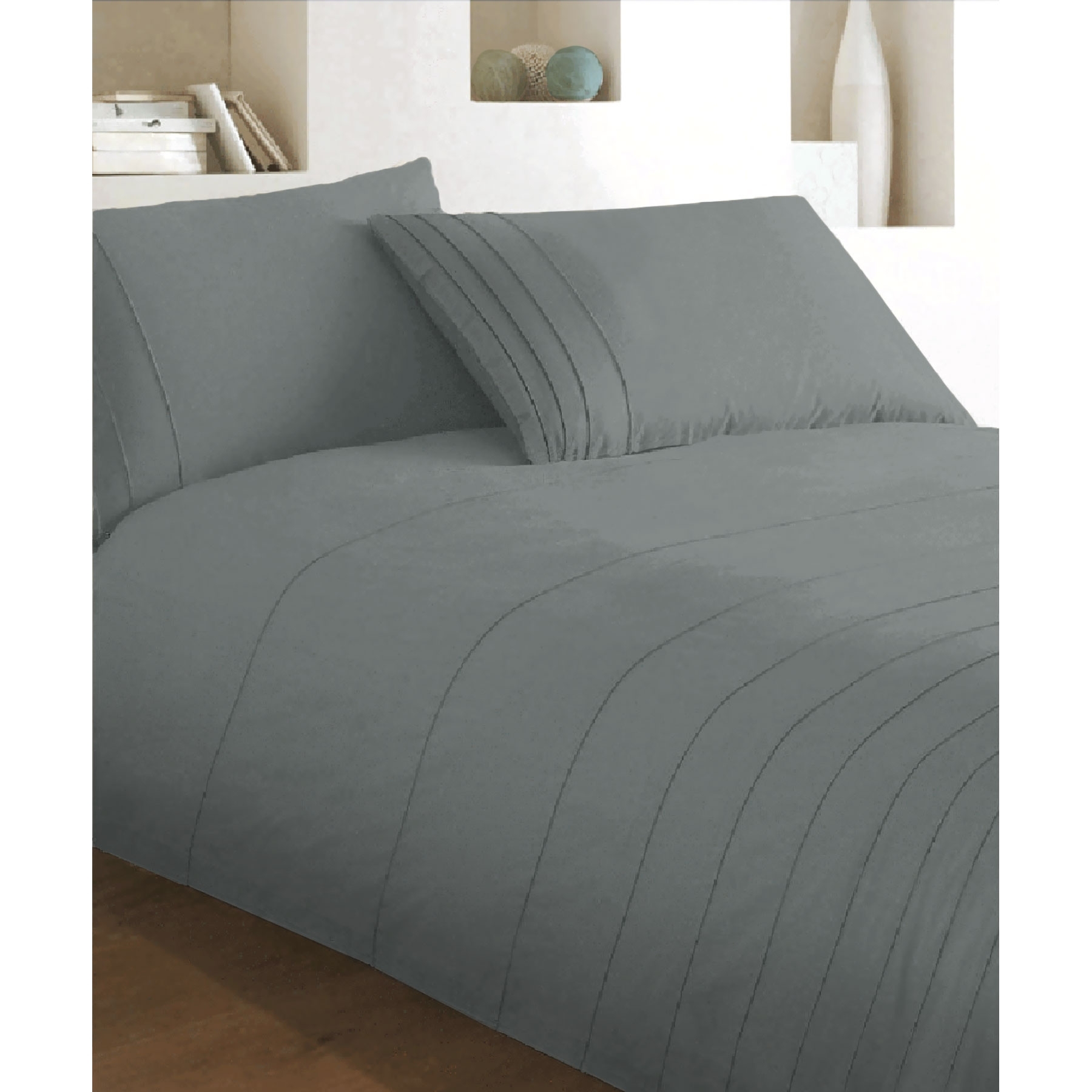 V442-ABR-QUILTCS-BROOKLYN-CHARCOAL-KI-96350-00 Brooklyn Charcoal Quilt Cover Set King - Image 1