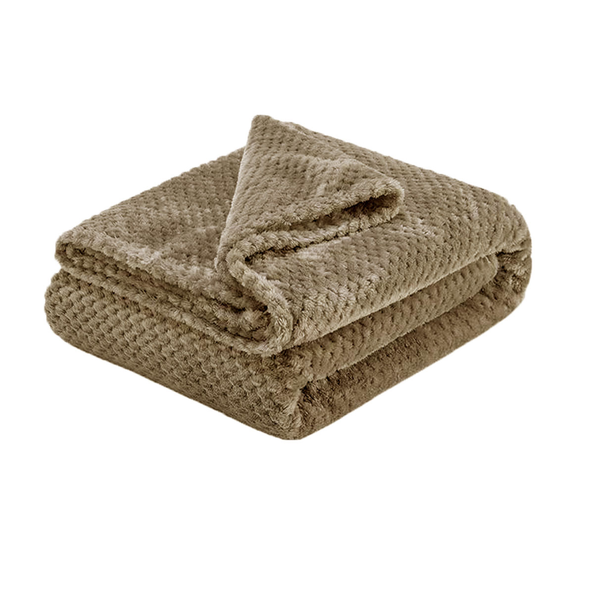 V442-ABR-THROW-DIAMONDFLEECE200-LATTE-RE-96227-00 Soft Diamond Fleece Throw Rug/Blanket Latte - Image 1