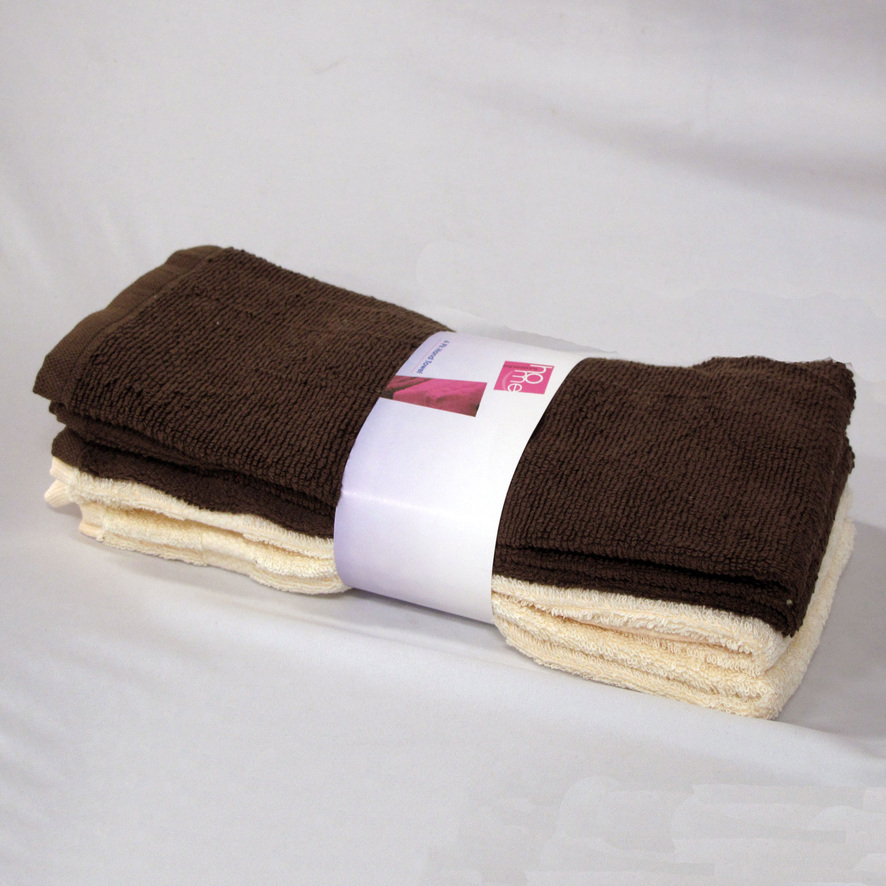 V442-ABR-TOWEL-4BUDGETHAND-CHOCOCREAM-RE-96547-00 Set of 4 Budget Cotton Hand Towels 42 x 67 cm Chocolate Cream - Image 1