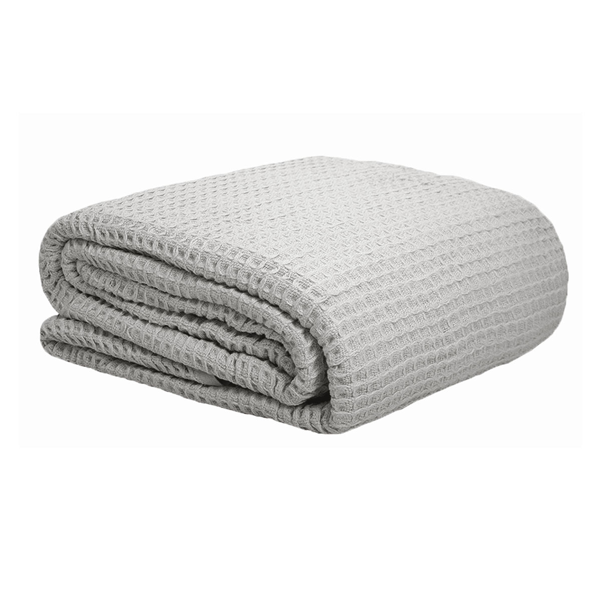 V442-ATX-BLANKET-WAFFLE-SILVER-SB-79341-00 Cotton Waffle Blanket Silver Single - Image 1