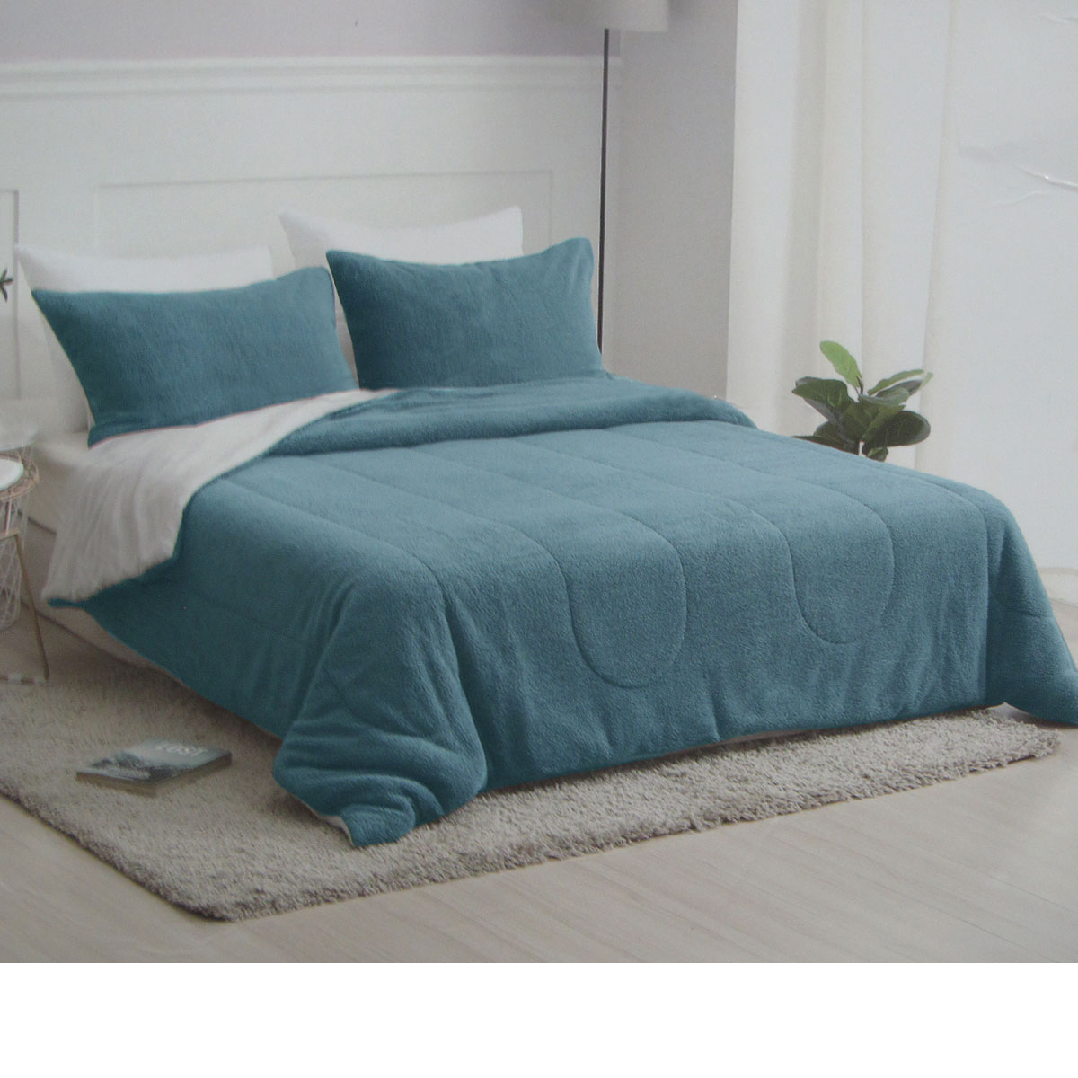 V442-ATX-COMFORTER-NOLAN-STEELBLUE-QS-202503121030-00 Nolan Steel Blue 4 Piece Comforter Set Queen - Image 1