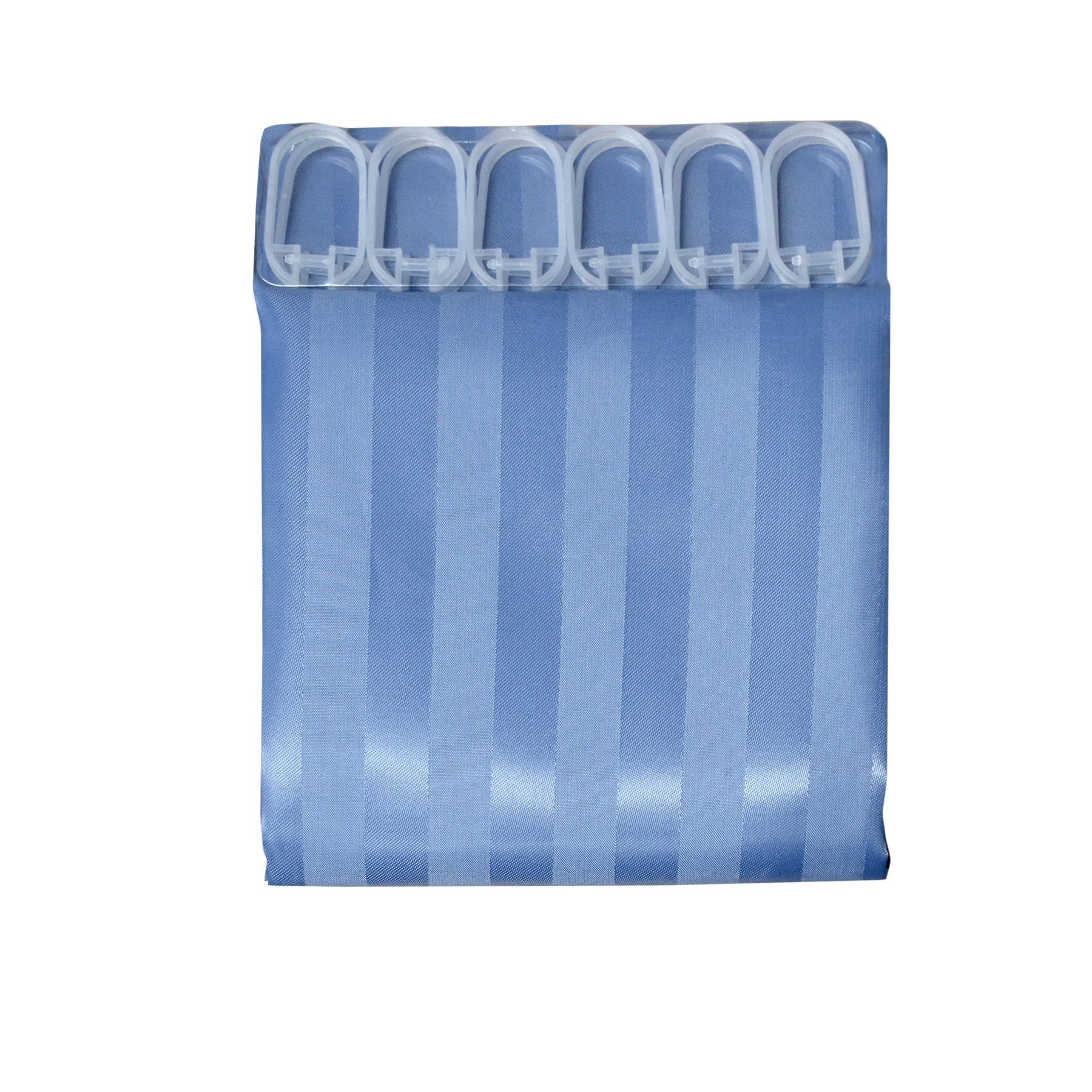 V442-ATX-MISC-STRIPESHOWERCURTAIN-BLUE-SQ-79381-00 Jacquard Stripe Shower Curtain Blue Stone - Image 1