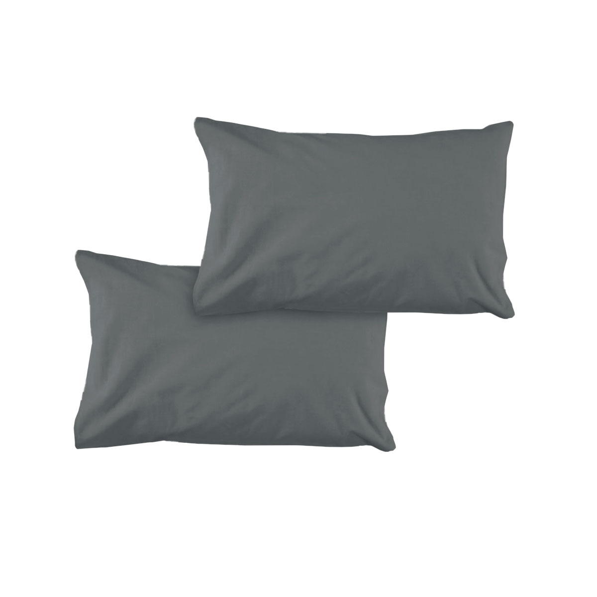 V442-ATX-PILLOWC-PAIRSOLID-CHARCOAL-ST-155348-00 Pair of Solid Colour Microfiber Standard Pillowcases 48x73cmx15cm (Flap) Charcoal - Image 1
