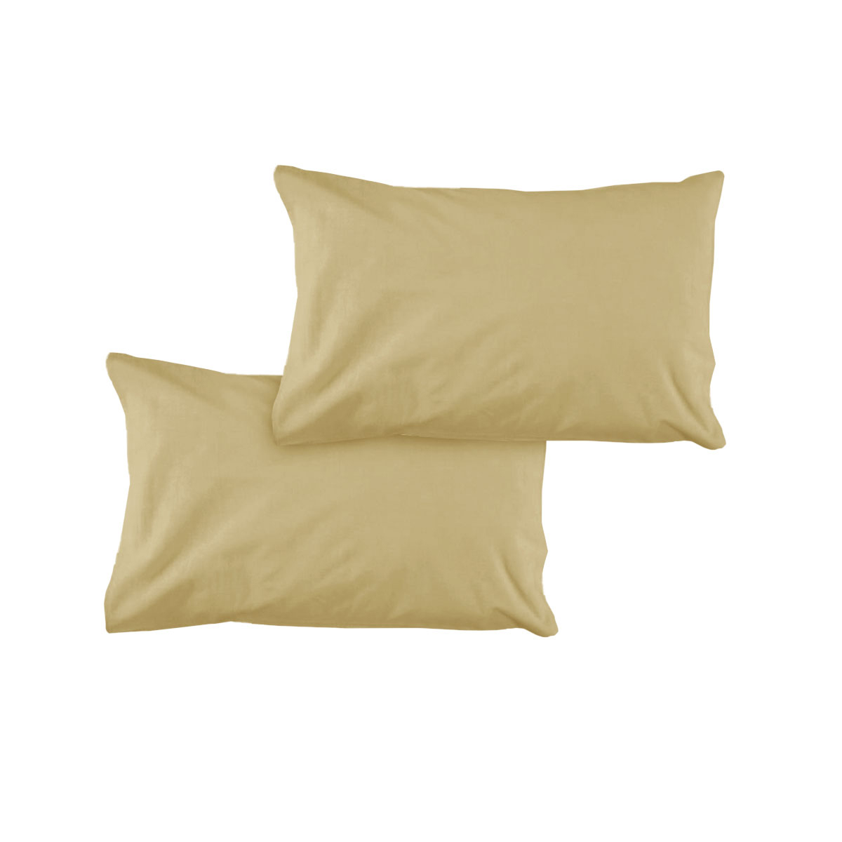 V442-ATX-PILLOWC-PAIRSOLID-GOLD-ST-155347-00 Pair of Solid Colour Microfiber Standard Pillowcases 48x73cmx15cm (Flap) Gold - Image 1
