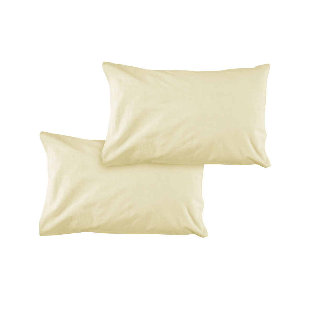 V442-ATX-PILLOWC-PAIRSOLID-RICHCREAM-ST-155343-00 Pair of Solid Colour Microfiber Standard Pillowcases 48x73cmx15cm (Flap) Rich Cream - Image 1