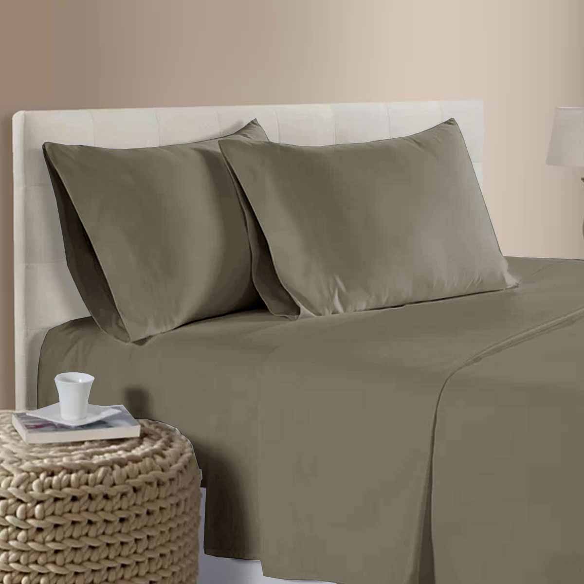 V442-ATX-SHEETS-25COTTON400TC-MOCHA-SB-202506041127-00 400TC 100% Cotton Sateen Premium Sheet Set 40cm Wall Mocha Single - Image 1