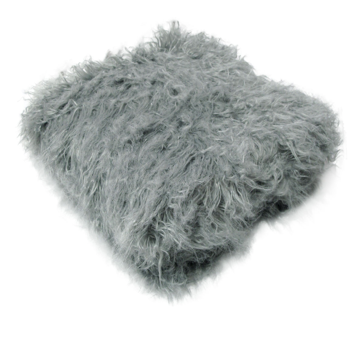 V442-ATX-THROW-21LONGH-CURLYGREY-RE-202503241705-00 Faux Fur Long Hair Throw Rug Curly Grey - Image 1