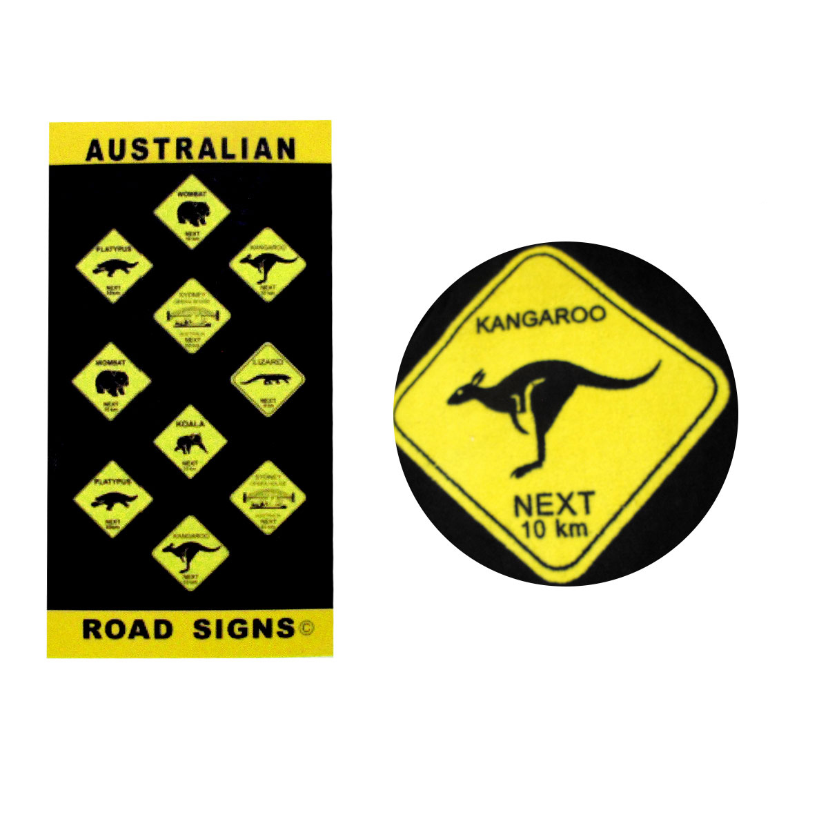V442-ATX-TOWEL-AUSSIEROADSIGNS-MULTI-RE-79303-00 Aussie Road Signs Cotton Beach Towel 75 x 150 cm - Image 1