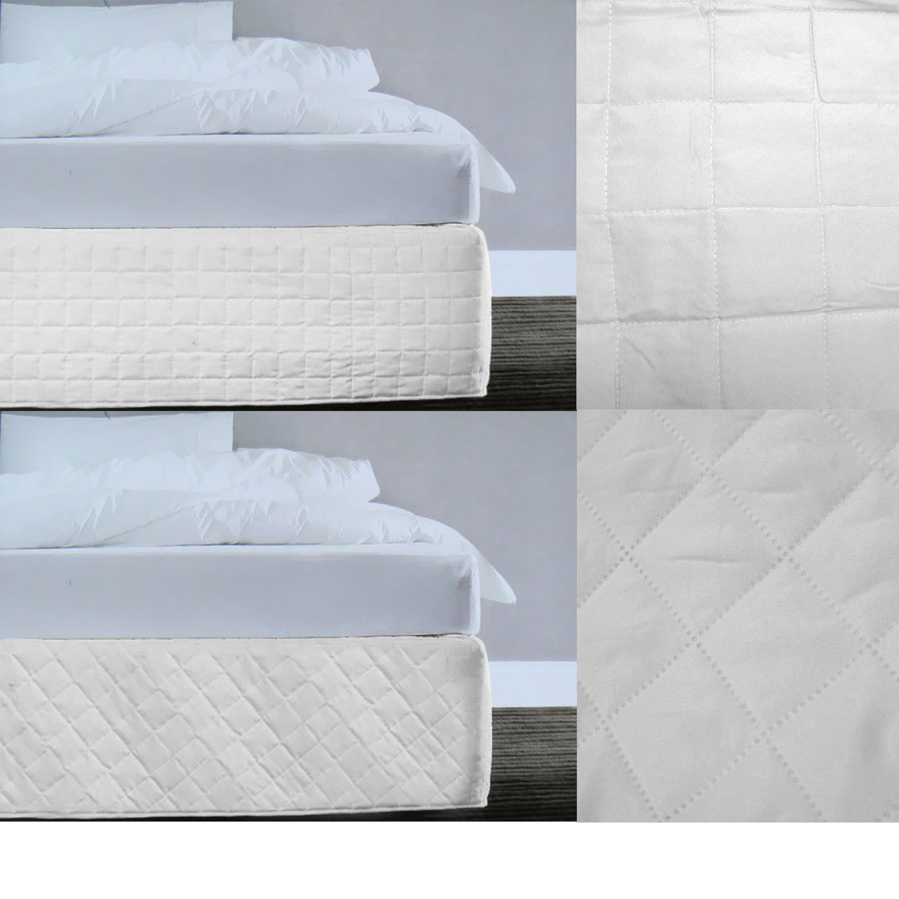 V442-ATX-VALANCE-RANDOMPATTERNQUILTED-WHITE-QS-79345-00 Random Pattern Quilted Valance White Queen - Image 1