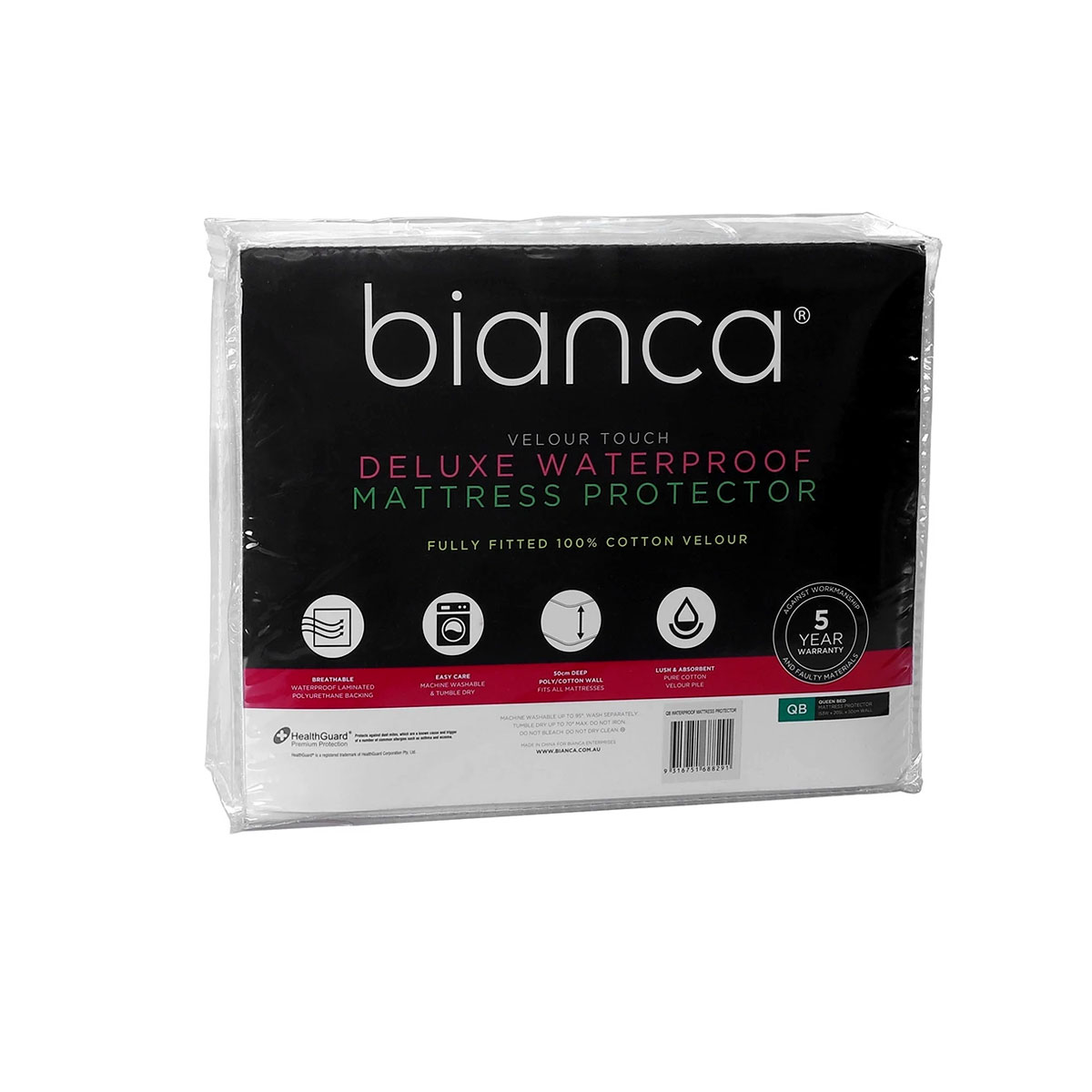 V442-BCA-MATTRESSP-WATERPROOF-WHITE-KI-202936-00 Bianca Deluxe Waterproof Mattress Protector King - Image 1