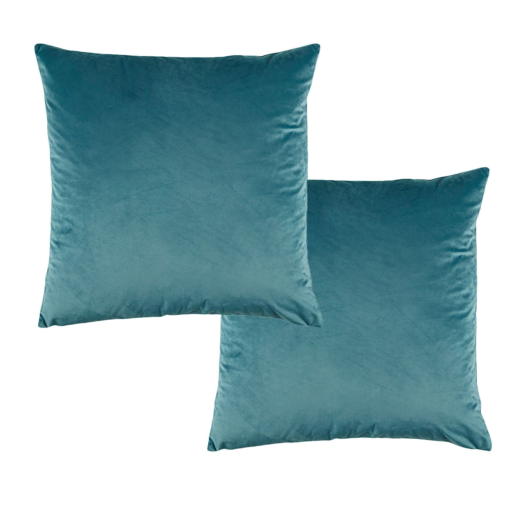 V442-BCA-PILLOWC-VIVIDCOOR-VELVETTEAL-EU-204580-00 Bianca Pair of Vivid Coordinate Velvet Teal European Pillowcases 65 x 65 cm - Image 1