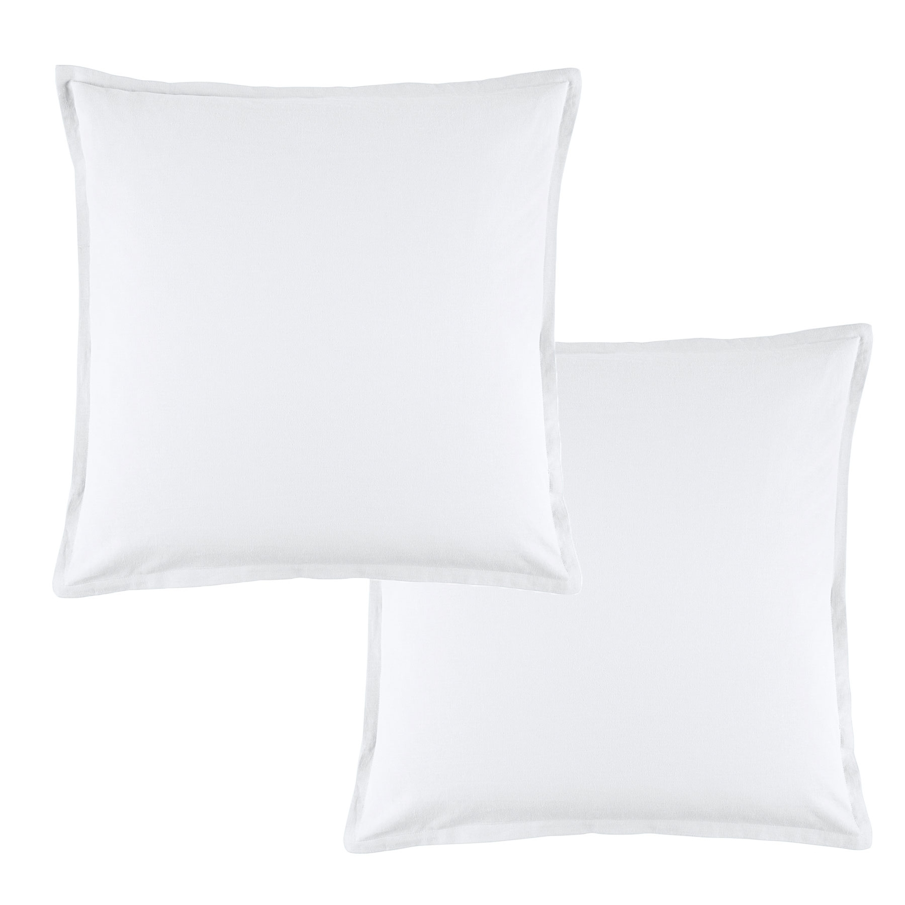 V442-BCA-PILLOWC-WELLINGTON-WHITE-EU-213260-00 Bianca Pair of Wellington White Linen Cotton European Pillowcases 65 x 65 cm - Image 1