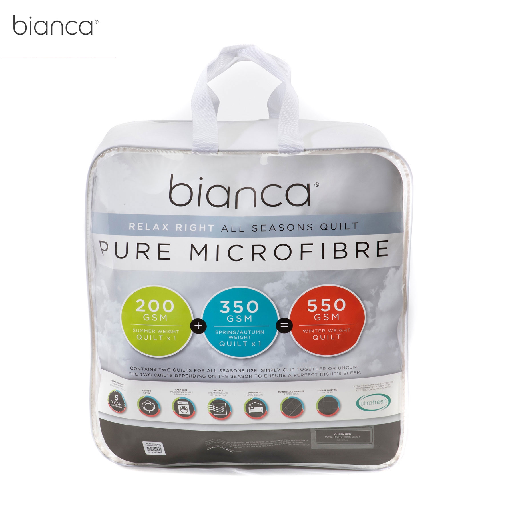 V442-BCA-QUILT-ALLSEASONS-WHITE-KI-204561-00 Bianca Pure Microfibre All Seasons Quilt King - Image 1