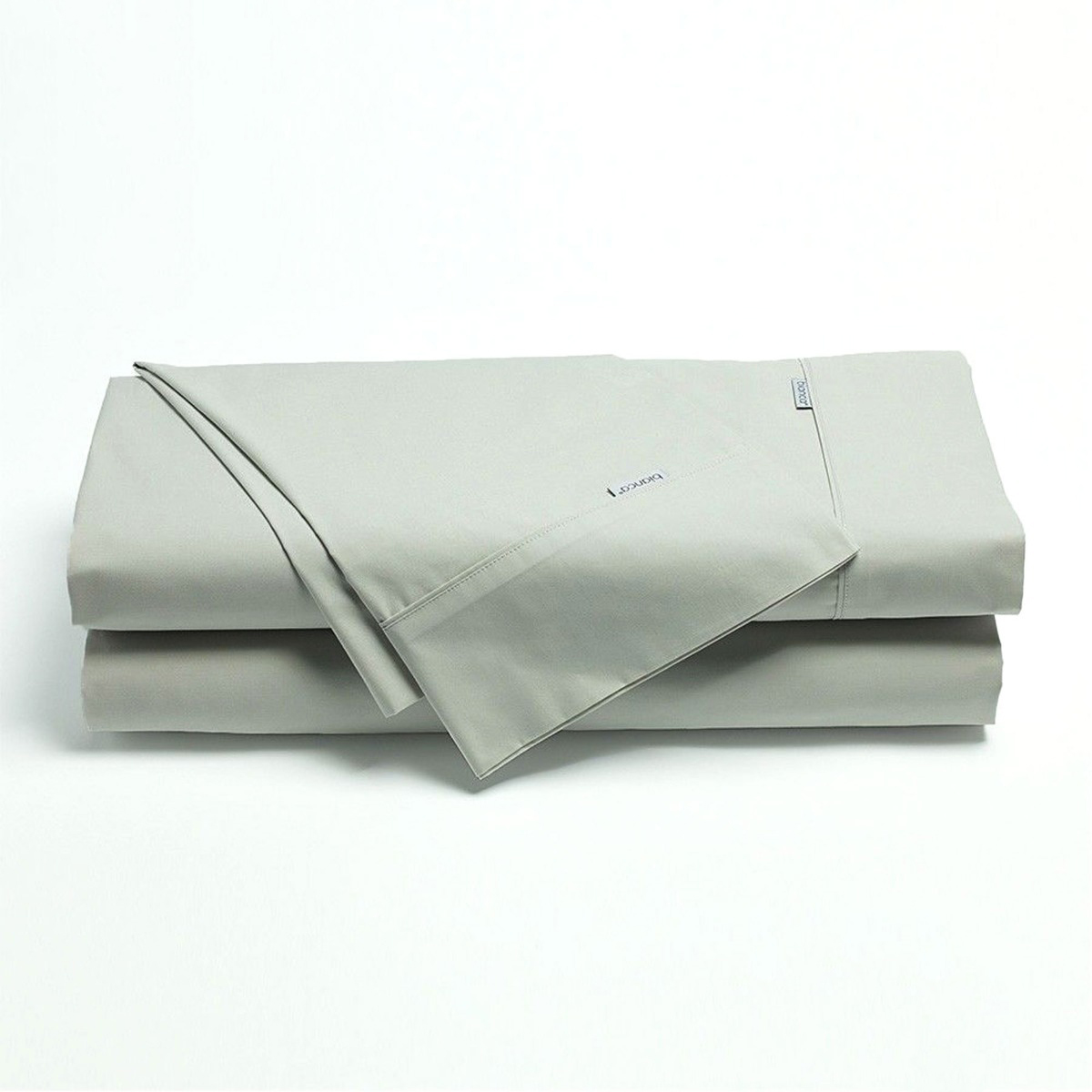 V442-BCA-SHEETS-HESTON-SILVER-SB-202502261005-00 Bianca Heston Cotton Percale Sheet Set Silver Single - Image 1