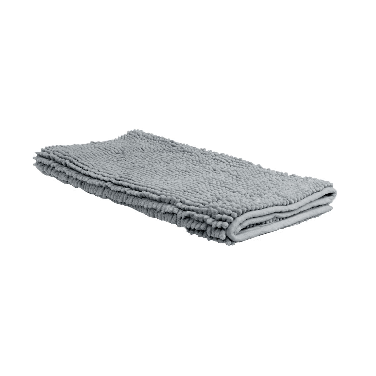 V442-BZO-BATHM-CHANILLETOGGLE-GREY-RE-97898-00 Chenille Toggle Bath Mat 50 x 80cm Grey - Image 1