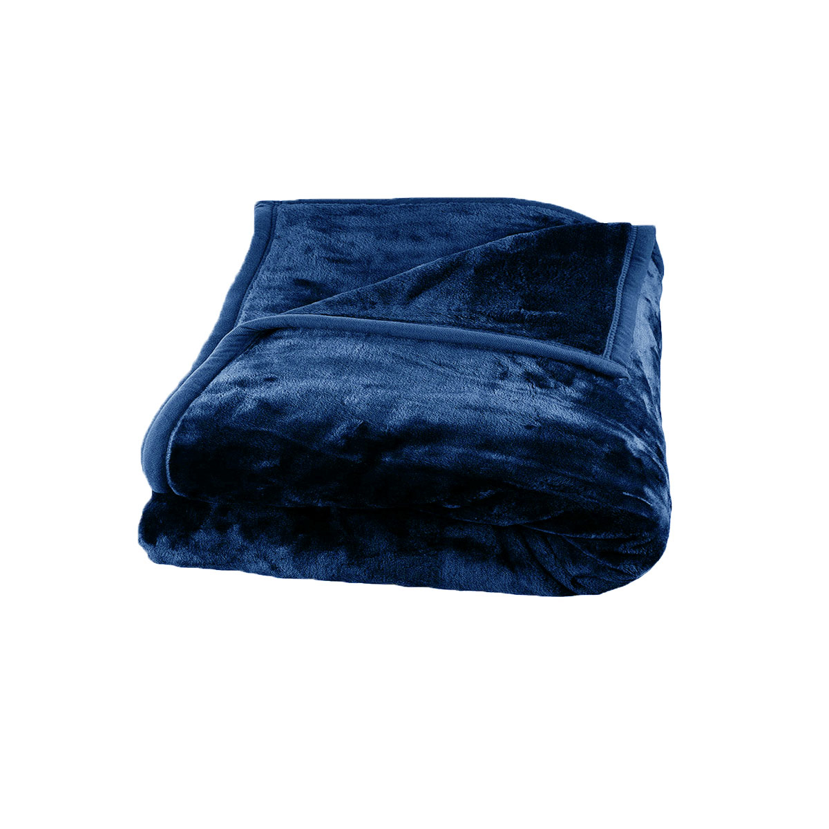 V442-BZO-BLANKET-675SOLID-NAVY-QS-97827-00 675gsm 2 Ply Solid Faux Mink Blanket Queen 200x240 cm Navy - Image 1