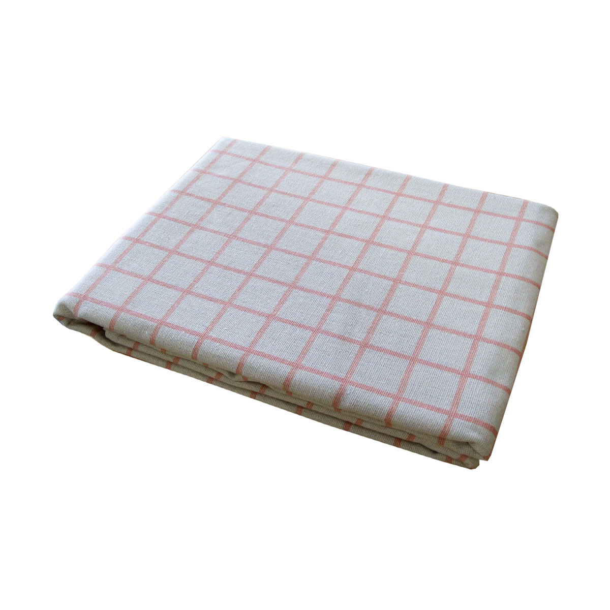 V442-BZO-TABLEC-GRIDCHECKS230-CORAL-RE-97890-00 Cotton Grid Checks Oblong Table Cloth Coral 150 x 230cm - Image 1