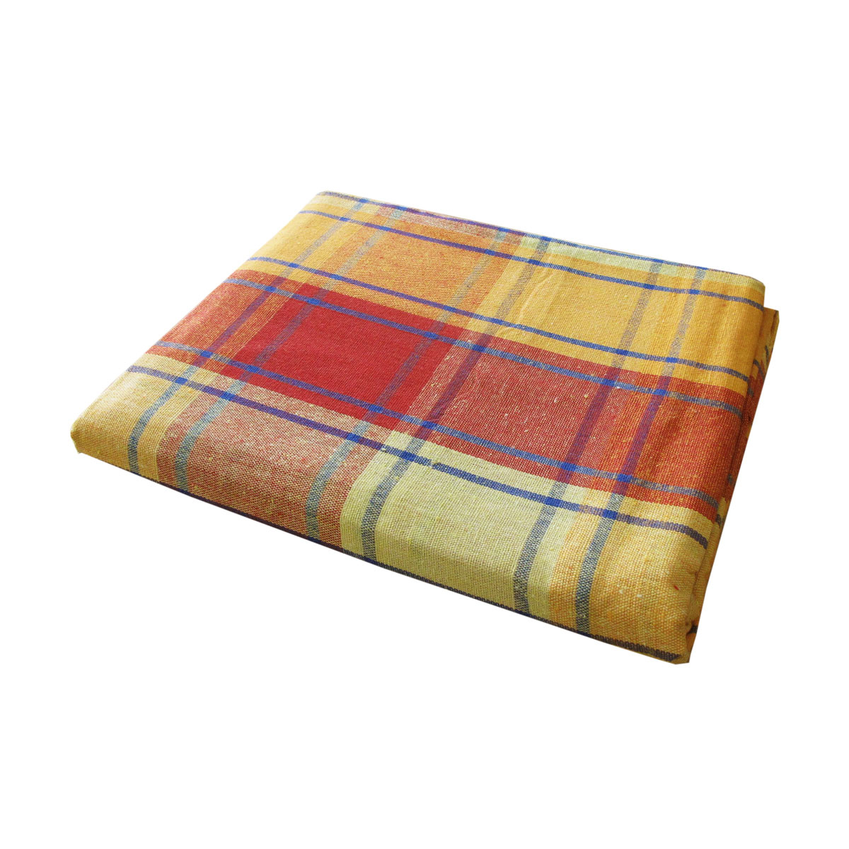 V442-BZO-TABLEC-PLAIDCHECKS180-YELLOW-RE-97888-00 Cotton Plaid Checks Oblong Table Cloth Yellow 130 x 180cm - Image 1