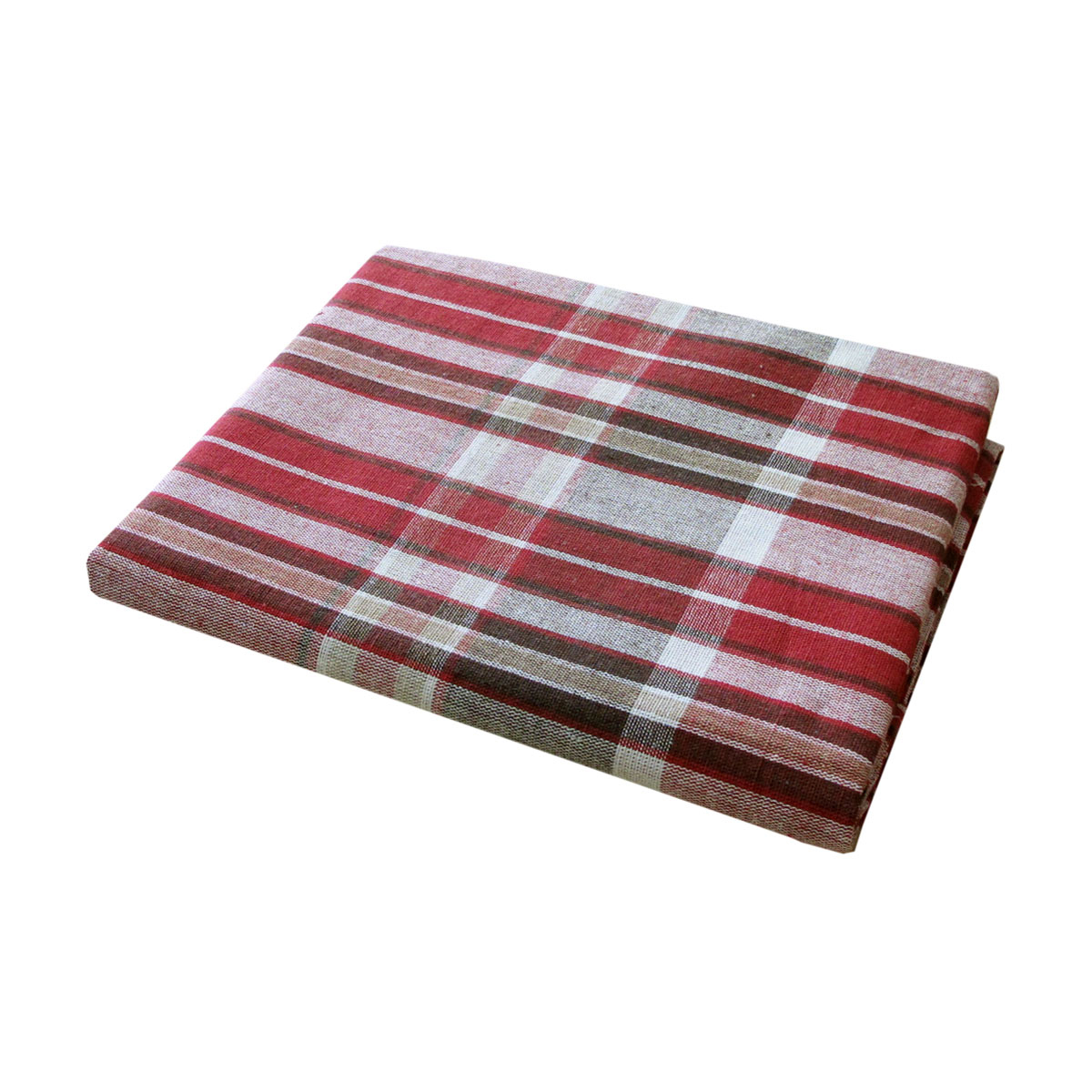 V442-BZO-TABLEC-PLAIDCHECKS230-RED-RE-97884-00 Cotton Plaid Checks Oblong Table Cloth Red 150 x 230cm - Image 1