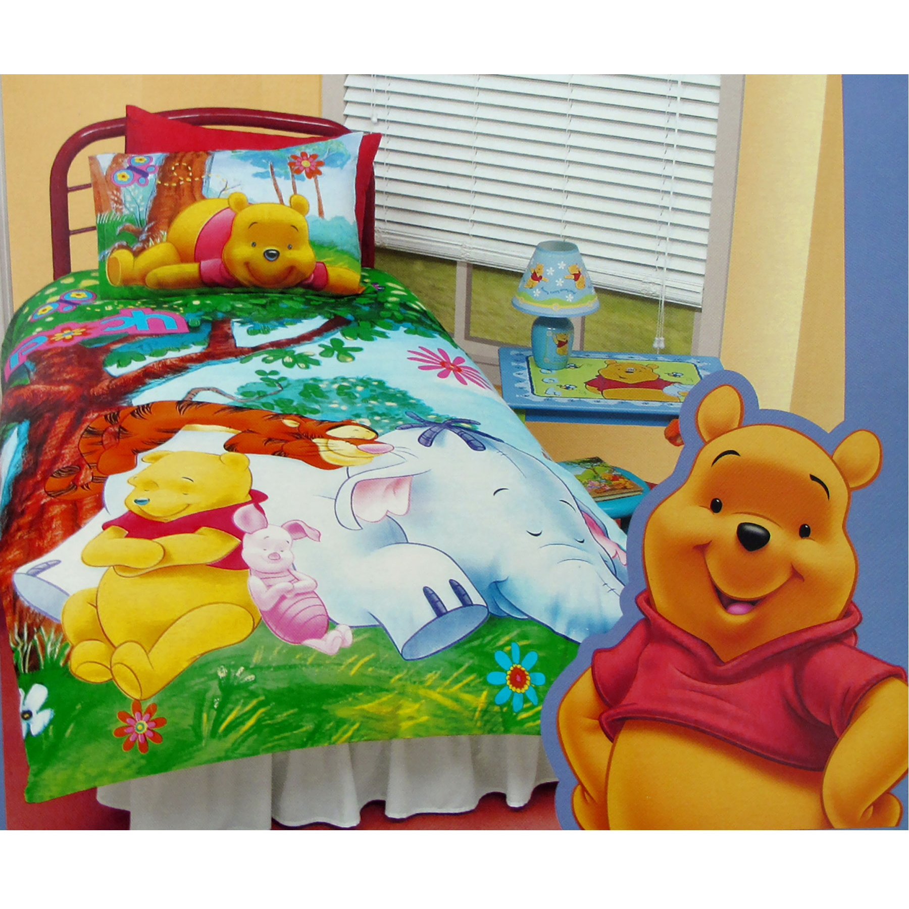 V442-CAP-QUILTCS-WINNIESLEEPING-MULTI-DS-97800-00 Disney Winnie The Pooh Quilt Cover Set Sleeping Under The Tree Double - Image 1