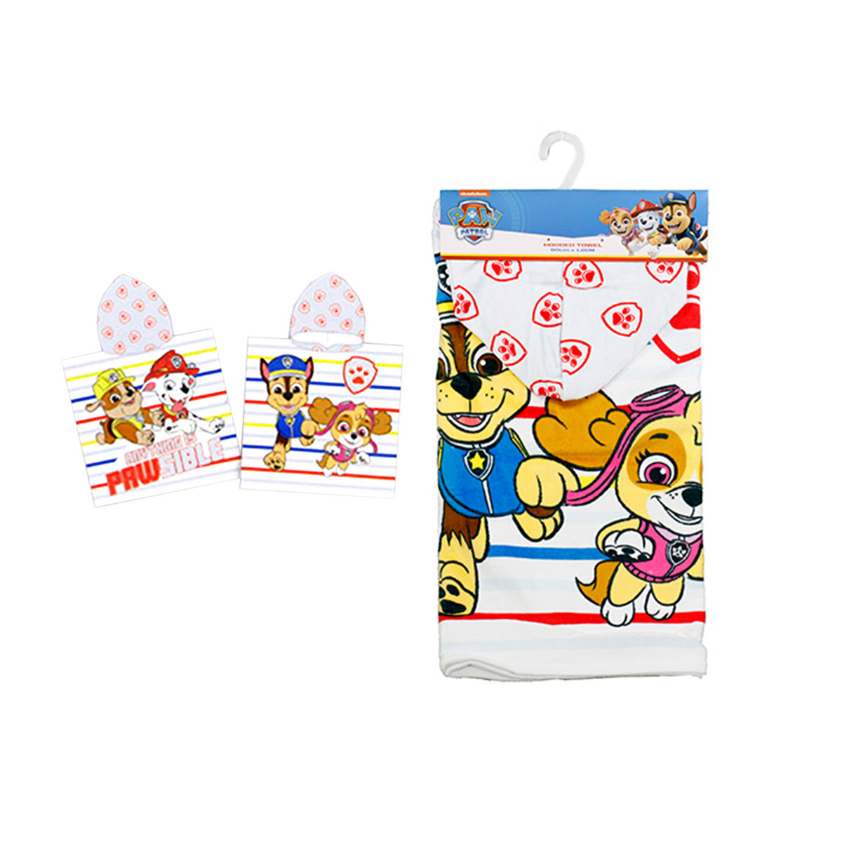 V442-CAP-TOWEL-HOODEDPAW9251-BLUE-SH-98497-00 Caprice Paw Patrol Cotton Hooded Licensed Towel 60 x 120 cm - Image 1