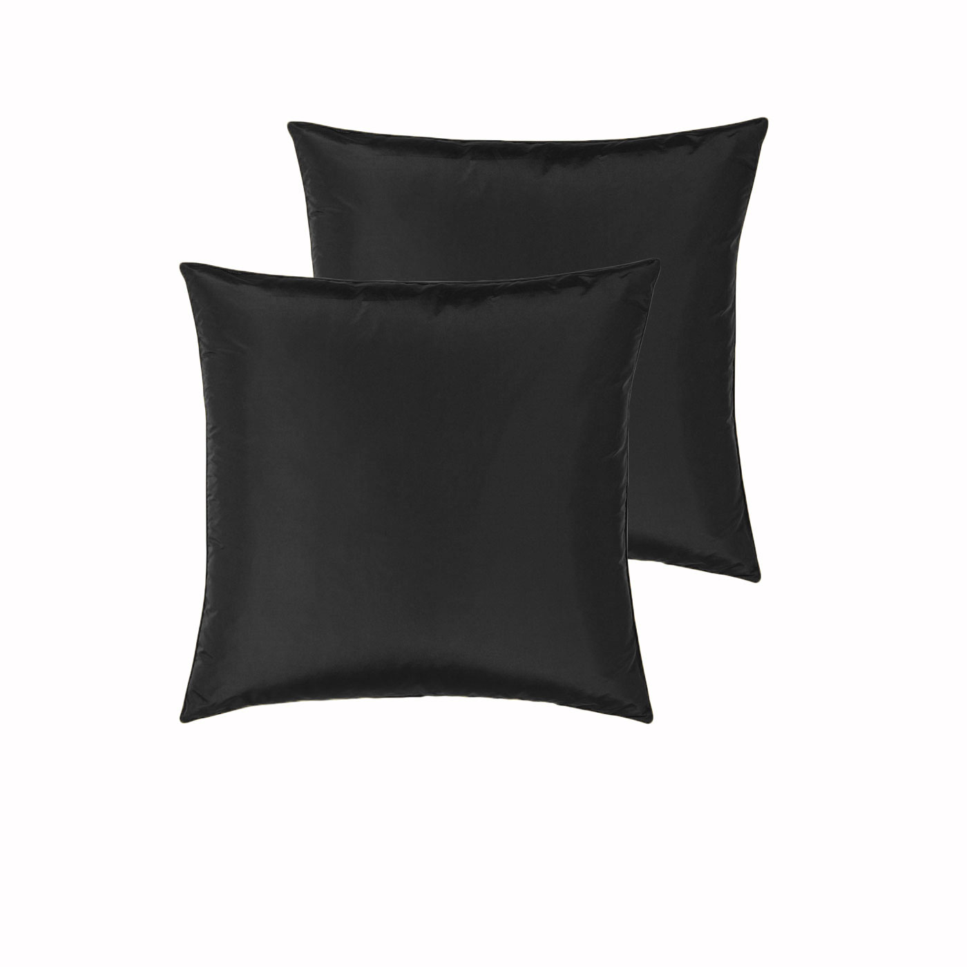 V442-END-PILLOWC-SATIN-BLACK-EU-98796-00 PepperMIll Satin European Pillowcases ( Pair ) BLACK - Image 1