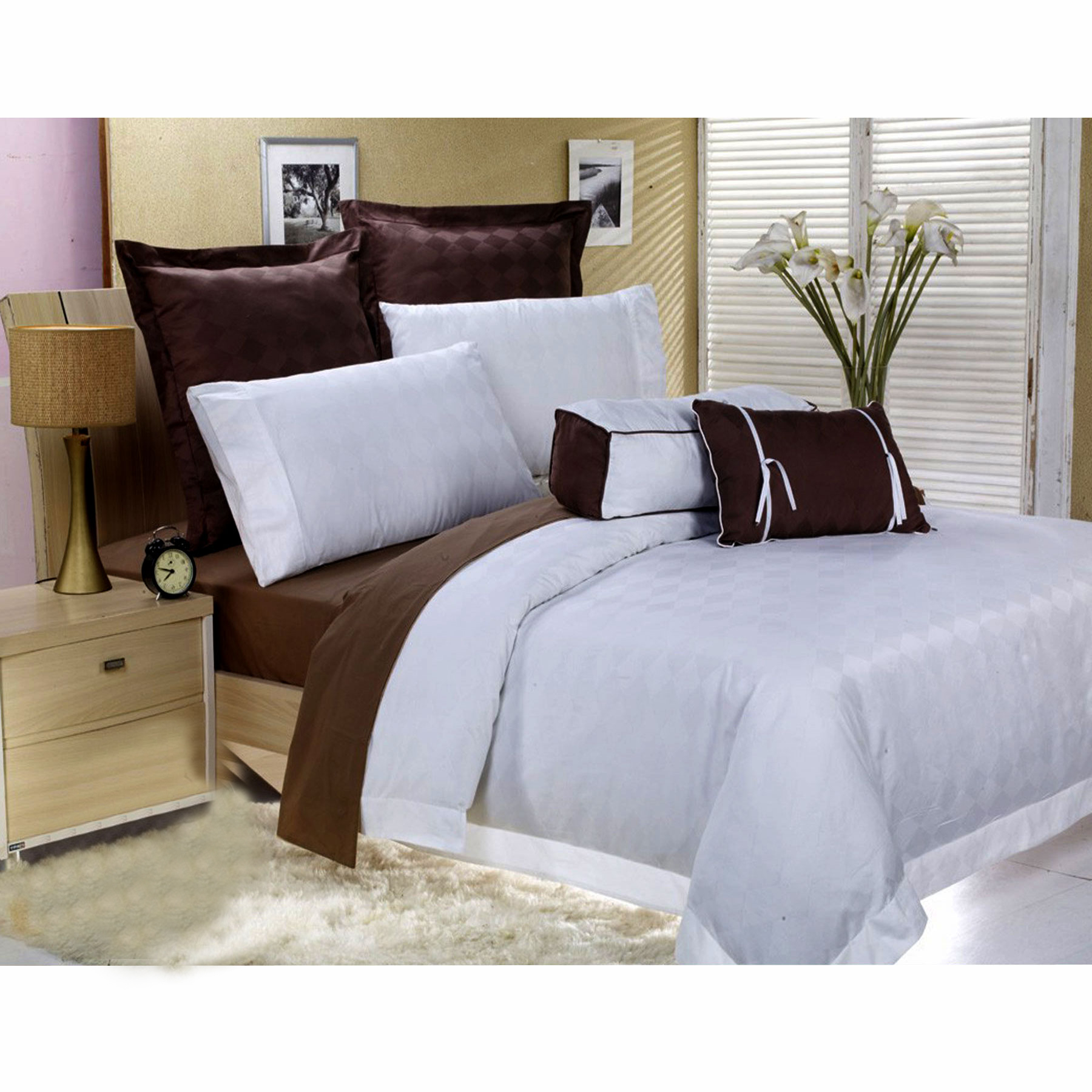 V442-END-QUILTCS-SANCTUARY7PCE-WHITE-QS-98827-00 400 TC 7 Pce Sanctuary Bed Set Queen - Image 1