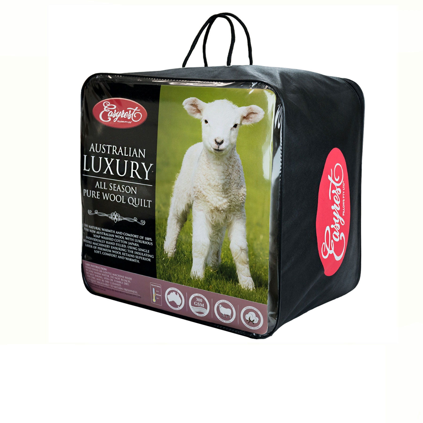 V442-ERT-QUILT-300GSMWOOL-NATURAL-SB-78060-00 Easyrest 300GSM Easyrest Australian Wool Quilt Single - Image 1