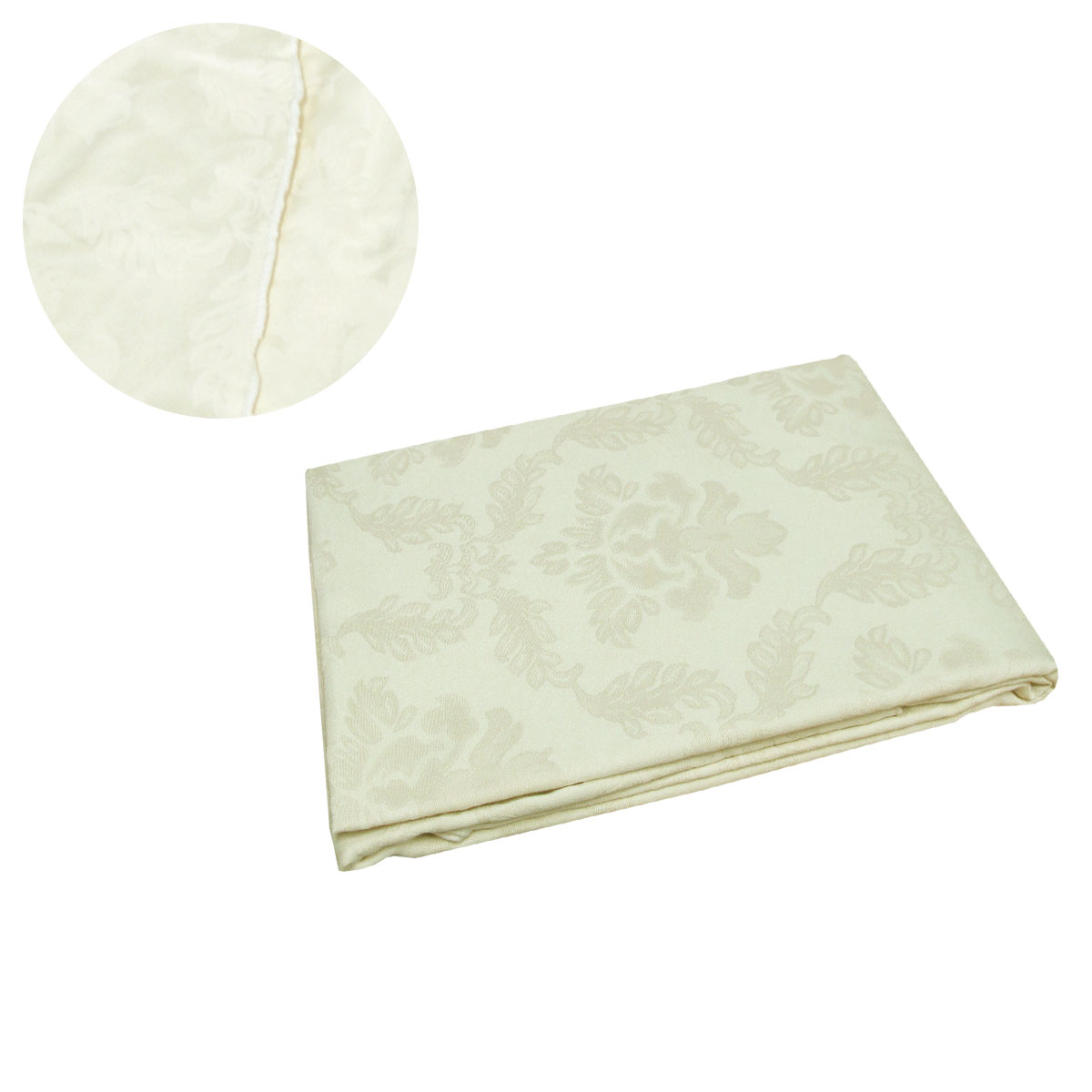 V442-GNA-TABLEC-24ELISABETTA180-CREAM-RD-144600-00 Damask Jacquard Polyester Tablecloth 180cm Round Elisabetta Cream - Image 1