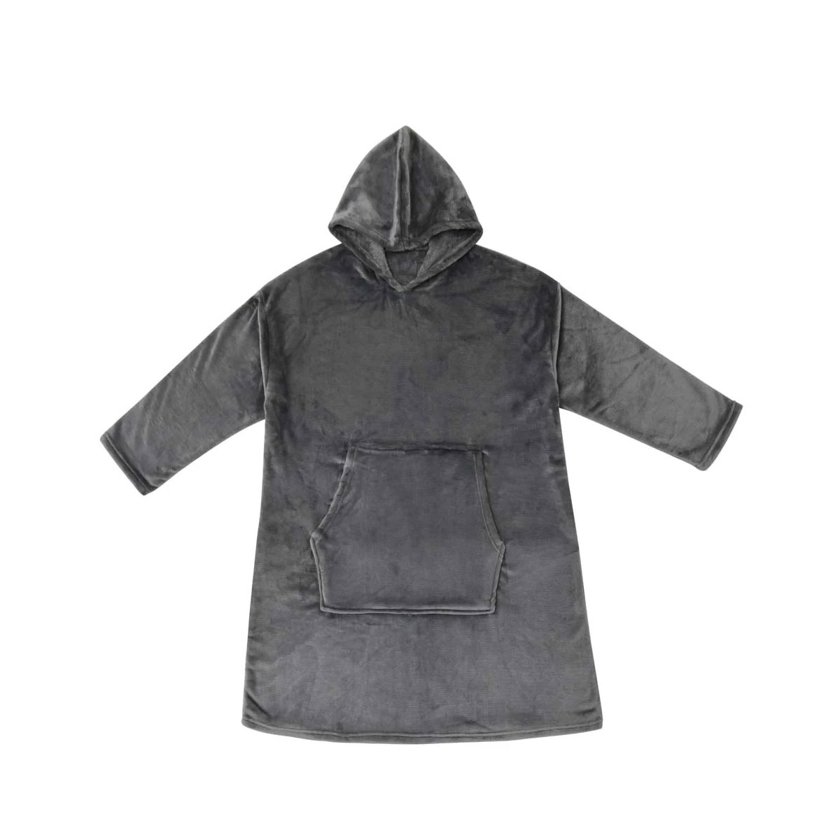 V442-HIN-BLANKET-HOODIE-GREY-S-190623-00 Accessorize Grey Super Soft Hooded Blanket Small/Medium - Image 1