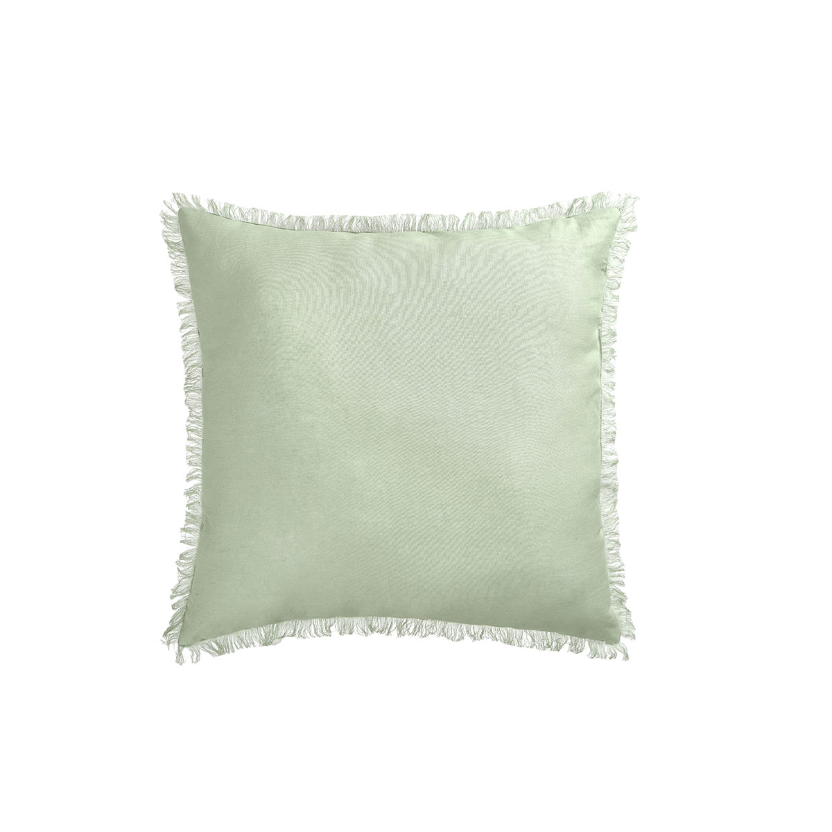 V442-HIN-CUSHION-FRENCHLINEN-SAGE-SQ-185229-00 Vintage Design Homewares Sage French Linen Filled Cushion Square - 55cm x 55cm - Image 1