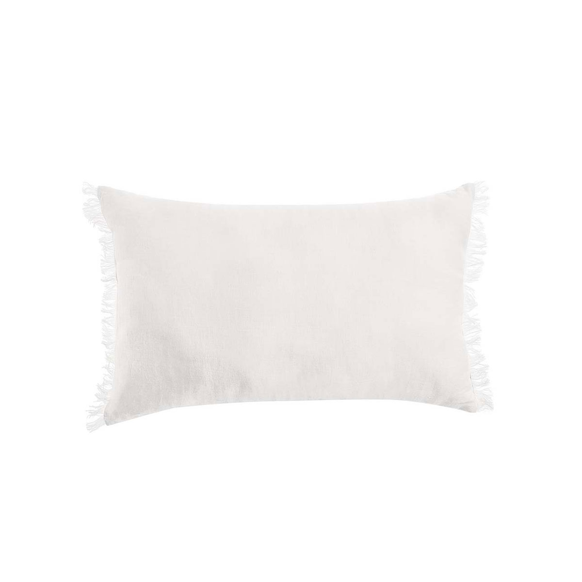 V442-HIN-CUSHION-FRENCHLINEN-WHITE-RE-185226-00 Vintage Design Homewares White French Linen Filled Cushion Oblong - 35cm x 55cm - Image 1