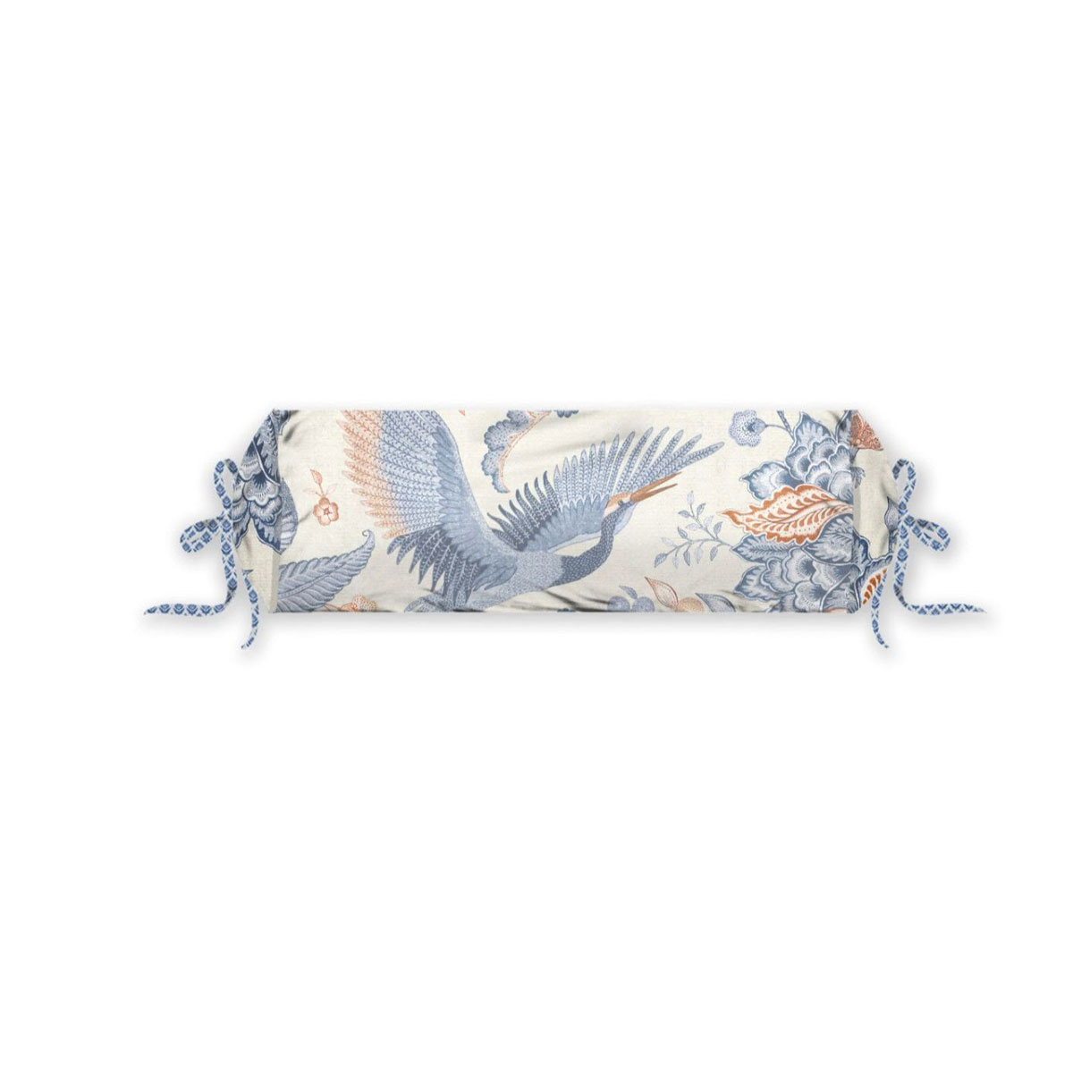 V442-HIN-CUSHION-ROYALBIRDS-BLUE-NK-83347-00 PIP Studio Royal Birds Blue Neckroll Cushion - Image 1