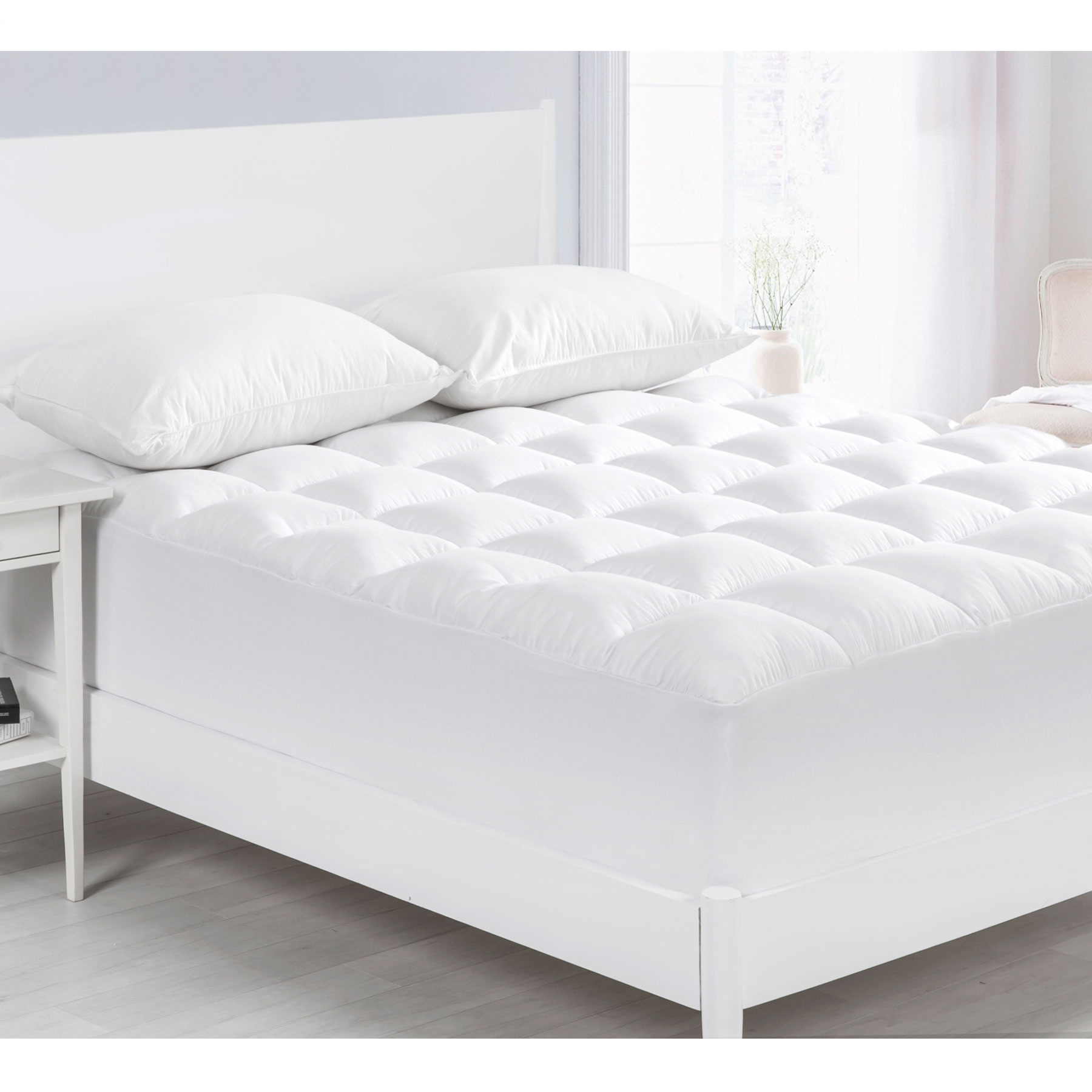 V442-HIN-MATTRESST-1000GSMMICROBALL-WHITE-KS-82400-00 Cloudland 1000GSM Memory Resistant Microball Fill Mattress Topper King Single - Image 1