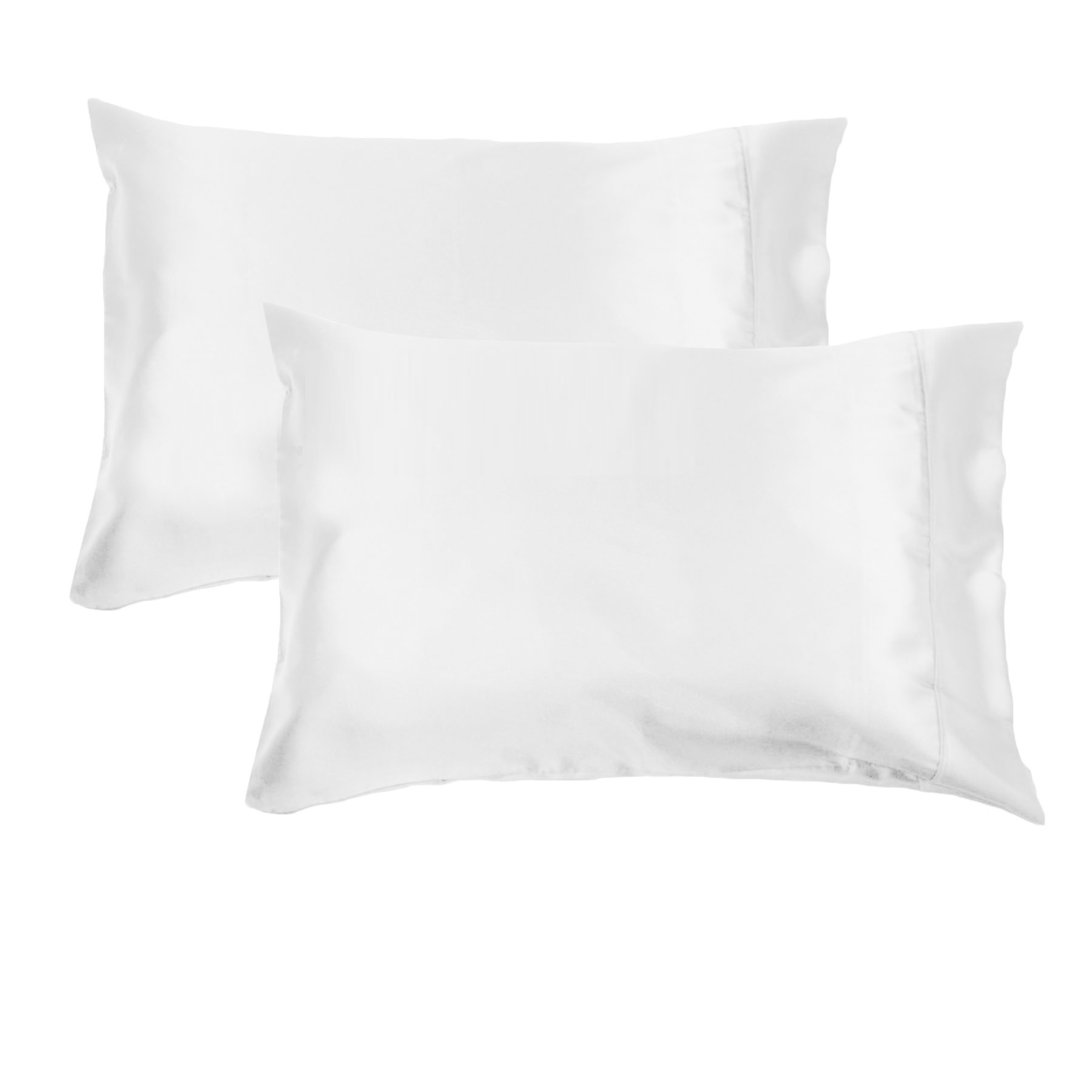 V442-HIN-PILLOWC-300TCSATIN-WHITE-ST-82381-00 Accessorize 300TC Deluxe Essentials Satin Standard Pillowcases White - Image 1