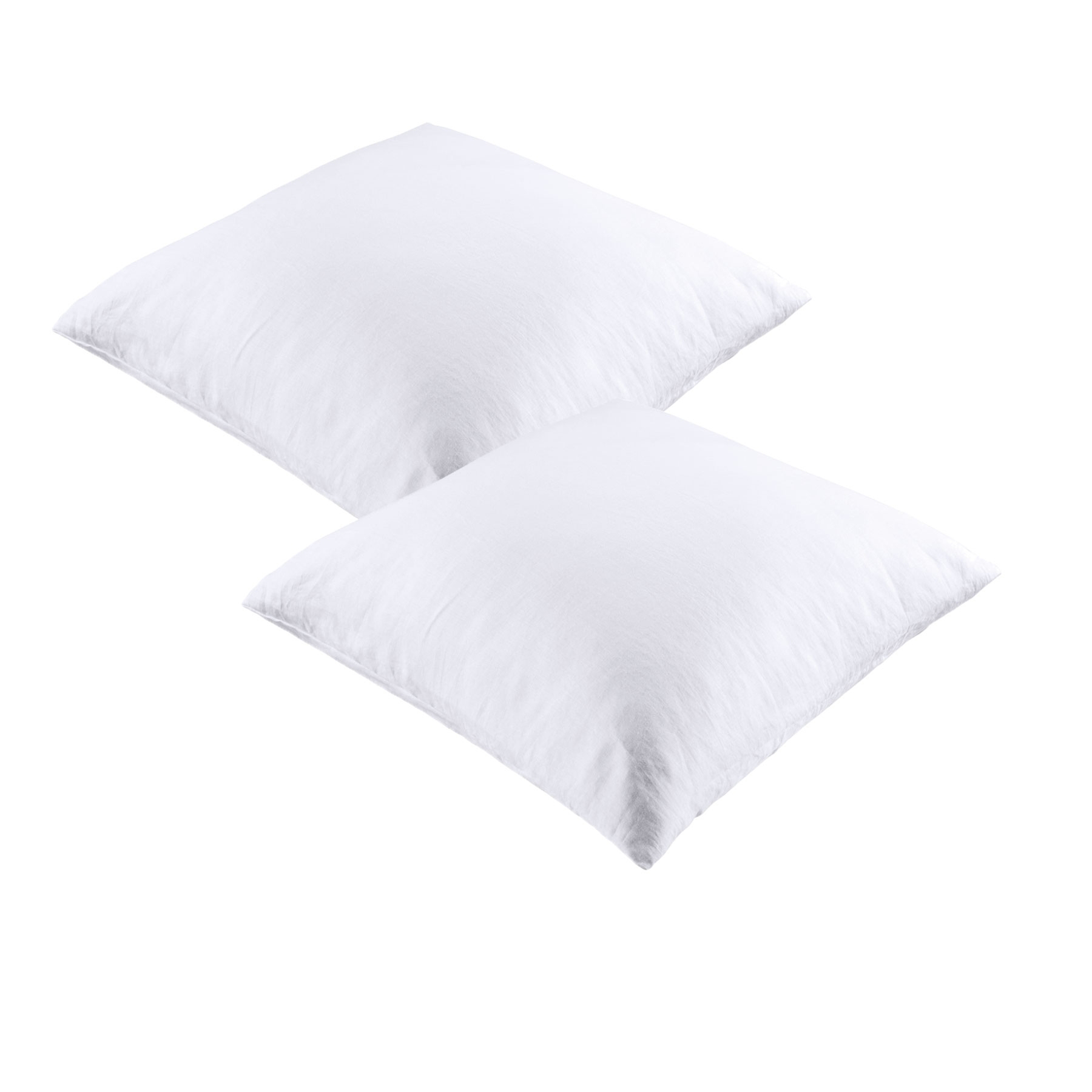 V442-HIN-PILLOWC-LINEN-WHITE-EU-82352-00 Vintage Design Homewares Pair of 100% Linen European Pillowcases White - Image 1