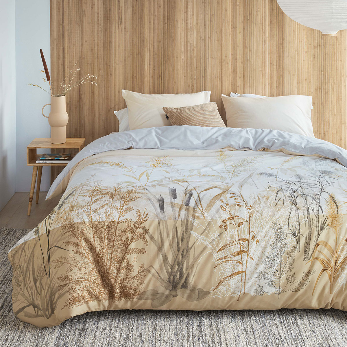 V442-HIN-QUILTCS-FLORINE-SAND-KI-82725-00 Bedding House Florine Sand Cotton Quilt Cover Set King - Image 1