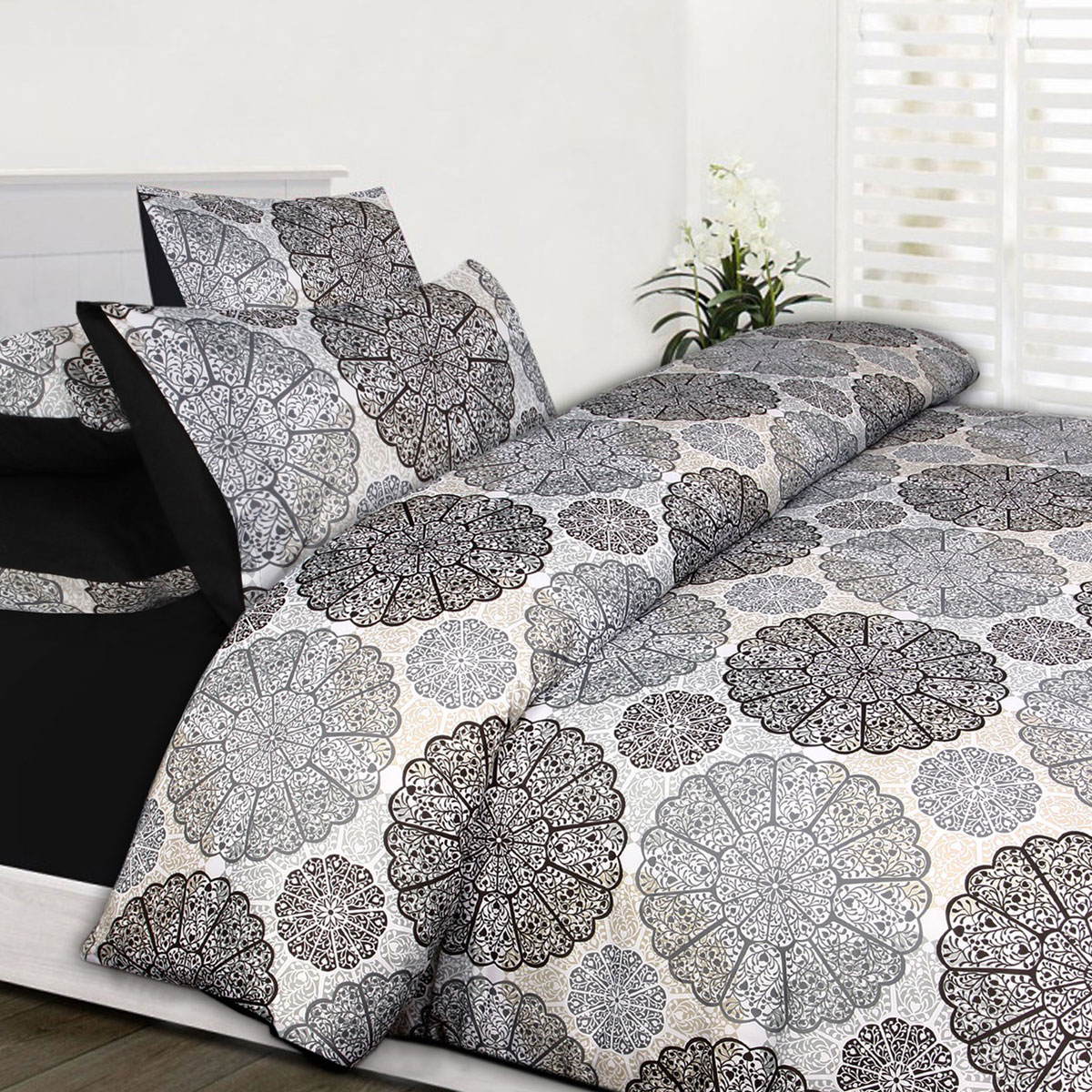 V442-HIN-QUILTCS-JAKE-BLACK-DS-167611-00 Big Sleep Jake Black Quilt Cover Set Double - Image 1