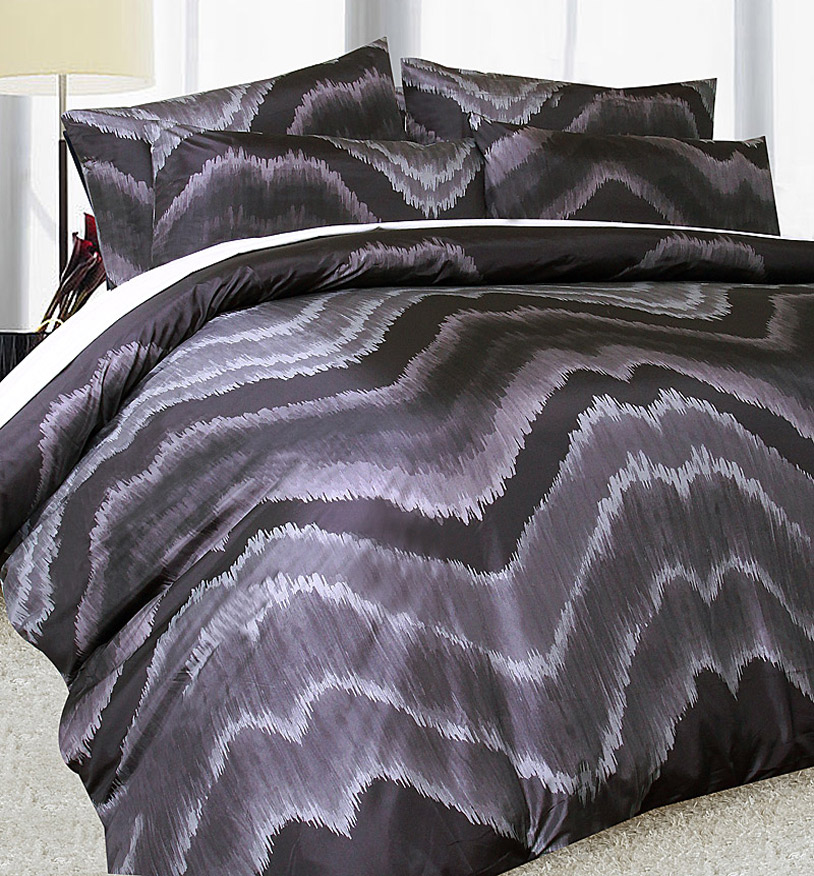 V442-HIN-QUILTCS-MIDNIGHT-BLACK-DS-83146-00 Big Sleep Midnight Quilt cover Set Black DOUBLE - Image 1
