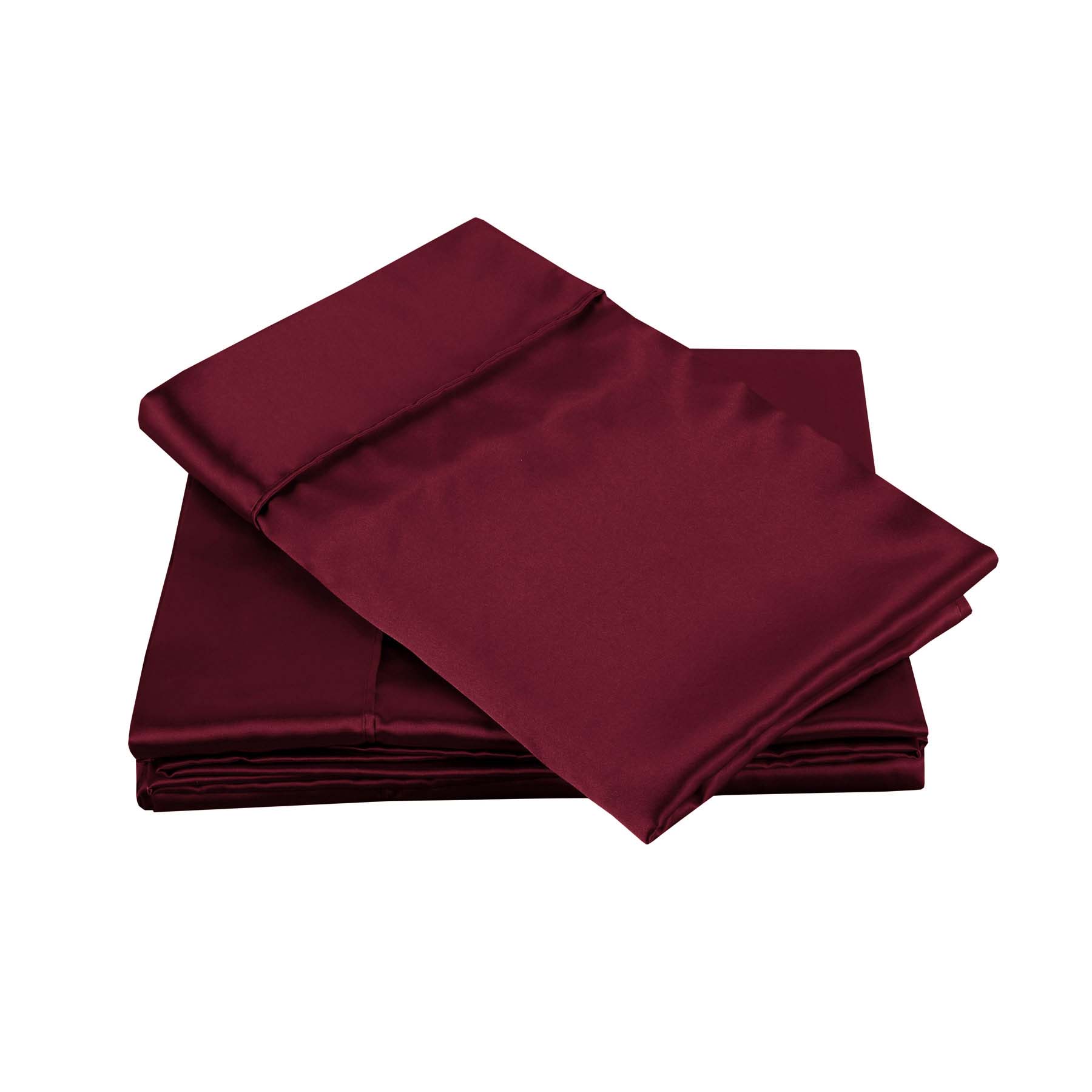V442-HIN-SHEETS-300TCSATIN-BURGUNDY-KI-213123-00 Big Sleep 300TC Deluxe Essentials Satin Sheet Set Burgundy King - Image 1