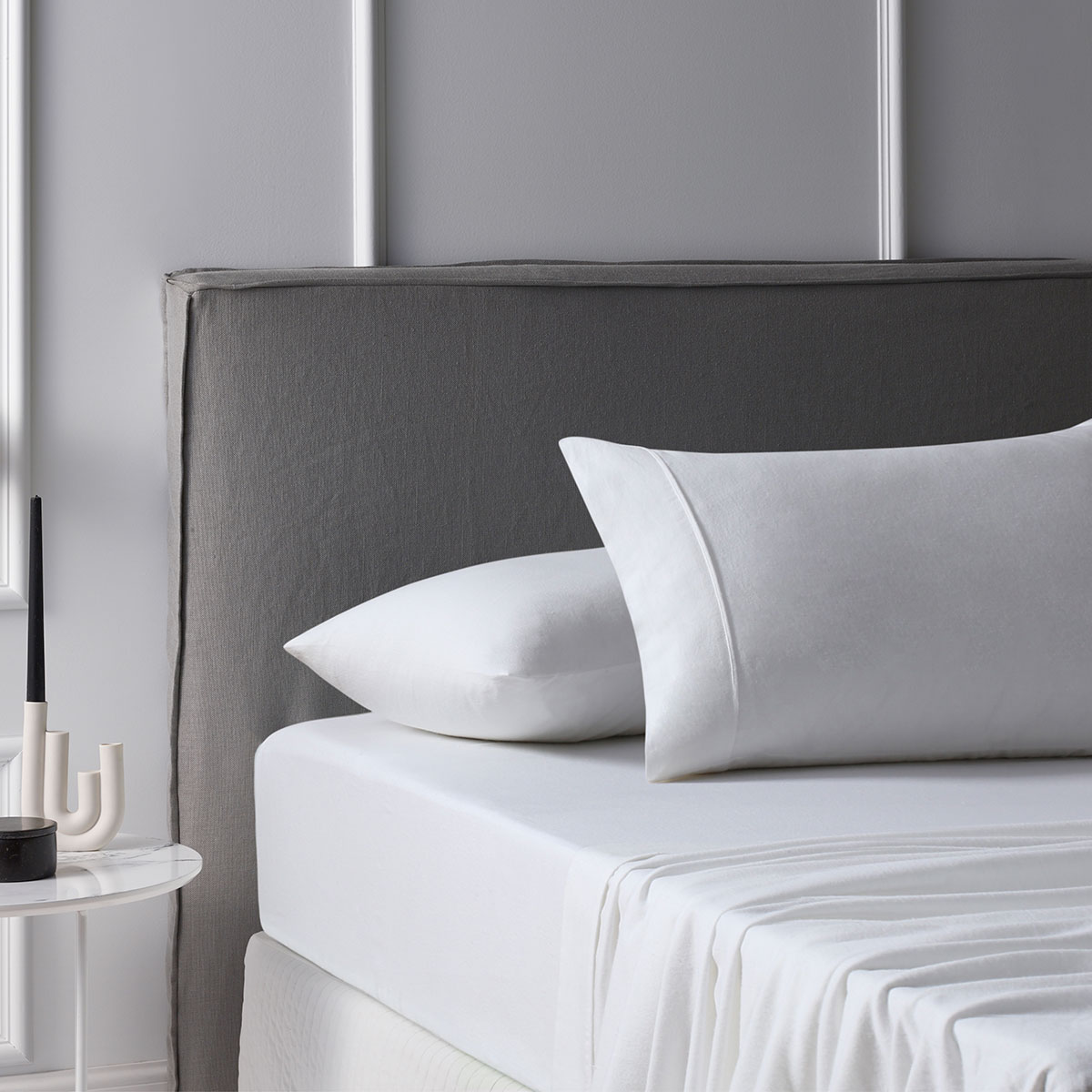 V442-HIN-SHEETS-COTTONFLANNELETTE-WHITE-KI-185214-00 Accessorize Cotton Flannelette Sheet Set 40cm Wall White King - Image 1