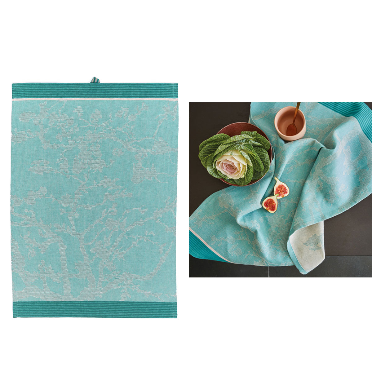 V442-HIN-TEAT-FLEURIR-BLUE-RE-83356-00 Bedding House Van Gogh Fleurir Blue Tea Towel - Image 1