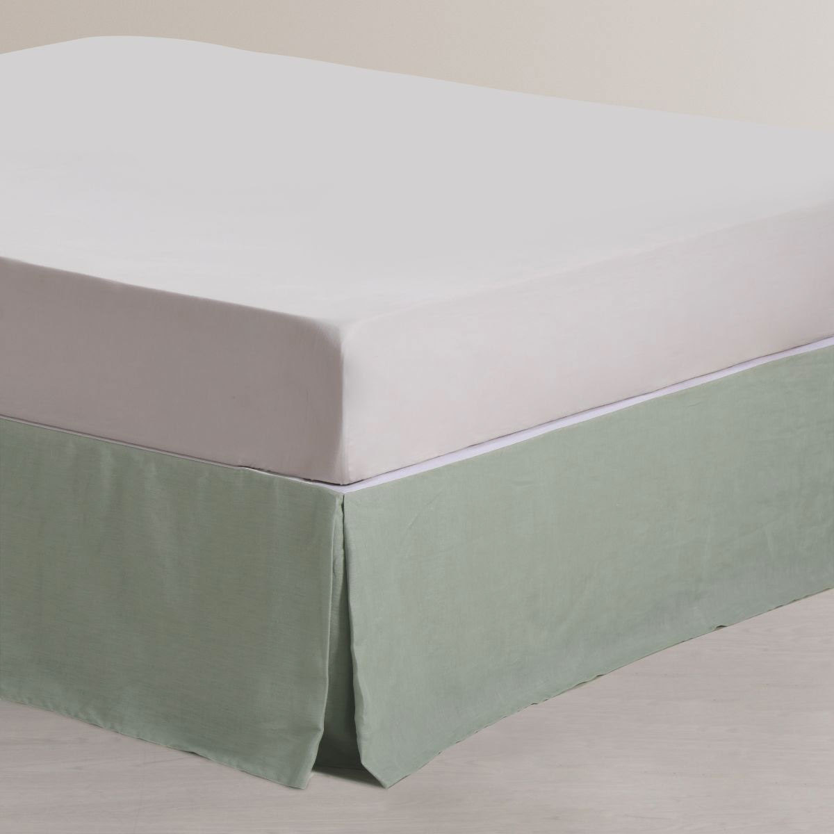 V442-HIN-VALANCE-FRENCHLINEN-SAGE-KI-83762-00 Vintage Design Homewares Sage French Linen Valance King - Image 1