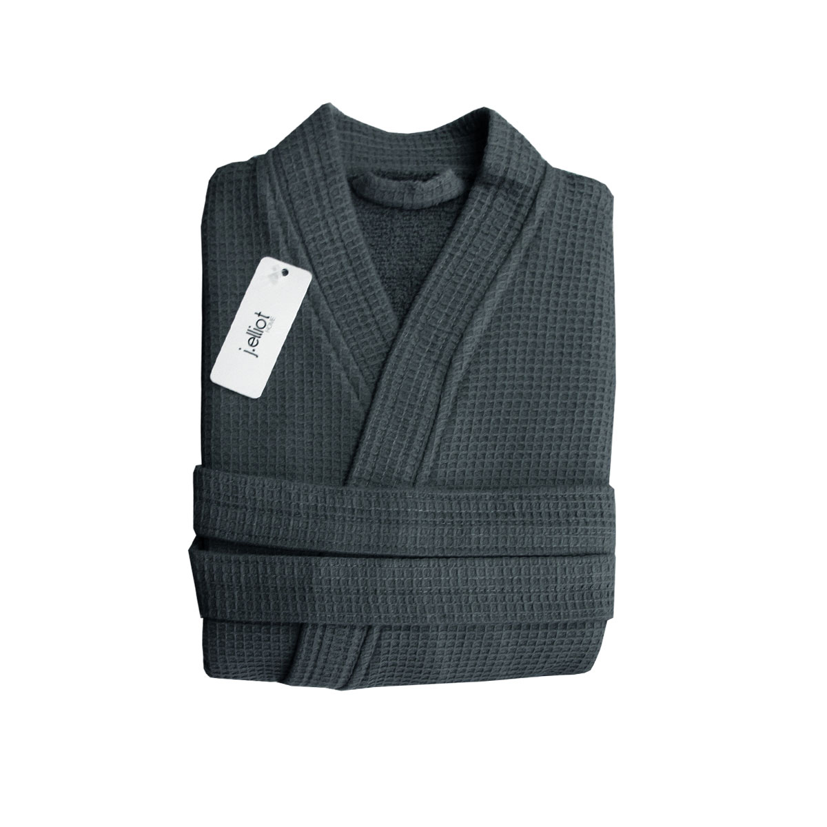 V442-IDC-BATHROBE-CAMILA-COAL-L-78205-00 J Elliot Home Camila Cotton Waffle Bath Robe Coal - Image 1