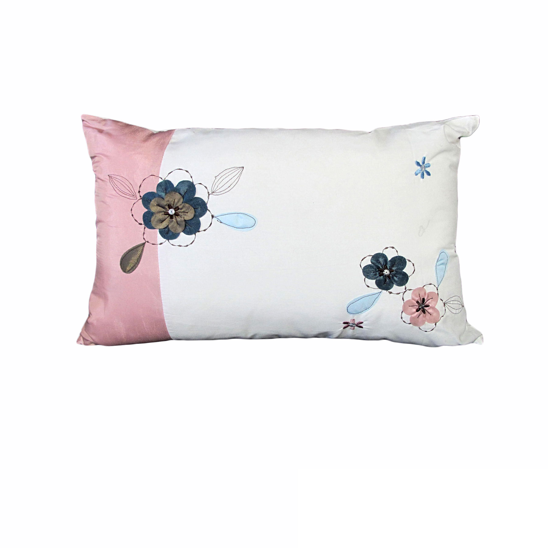 V442-IDC-CUSHION-FLORAL-PINK-RE-78651-00 IDC Homewares Pink Floral 30x45 cm Cushion - Image 1