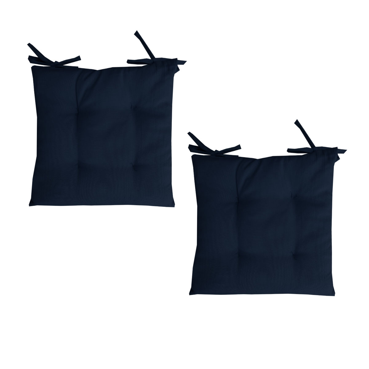 V442-IDC-CUSHION-POLYCHAIRPAD-NAVYBLUE-SQ-78202-00 Set of 2 Outdoor Polyester Solid Chair Pads 40 x 40cm Navy Blue - Image 1