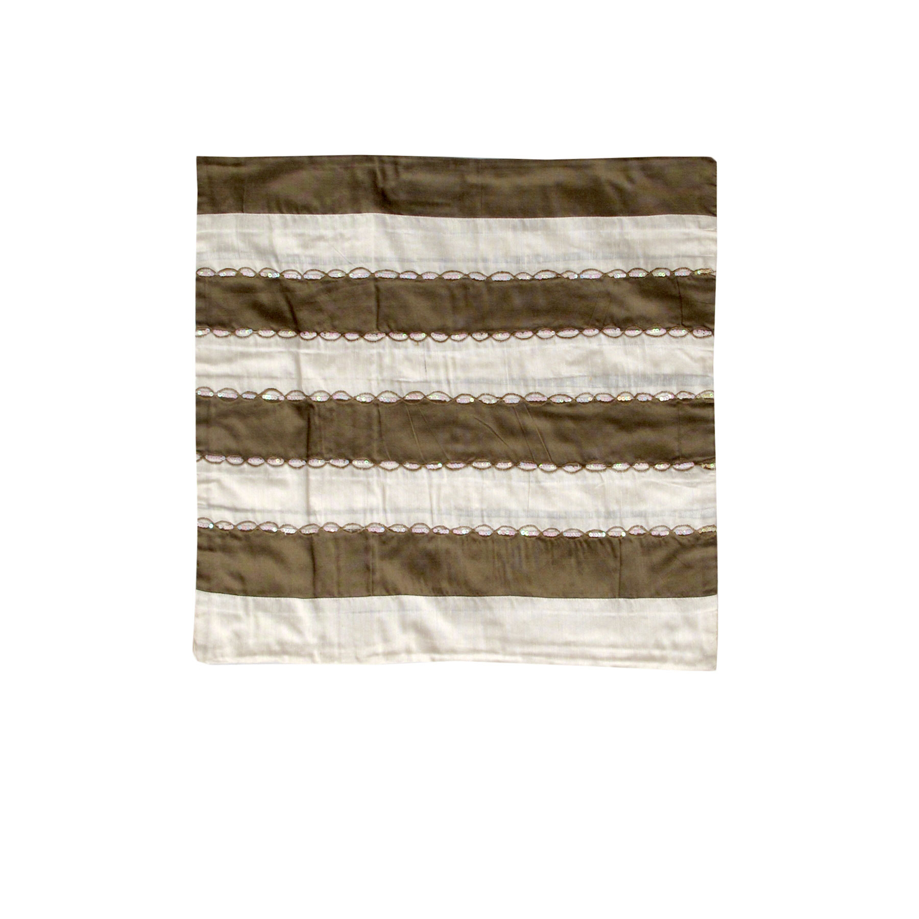 V442-IDC-CUSHIONC-AYRASEQUINED-BROWN-SQ-78676-00 IDC Homewares Ayra Sequined Embroidered Cushion Cover Brown - Image 1